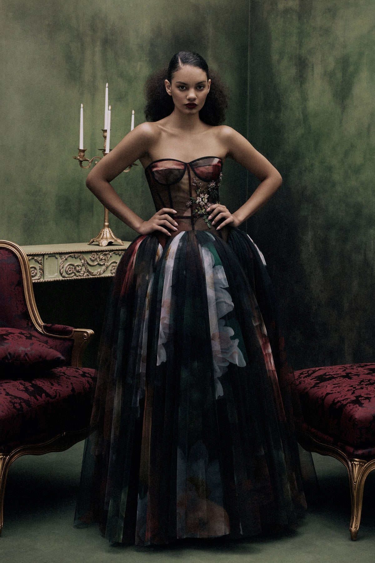 Drop Waisted Corseted Gown