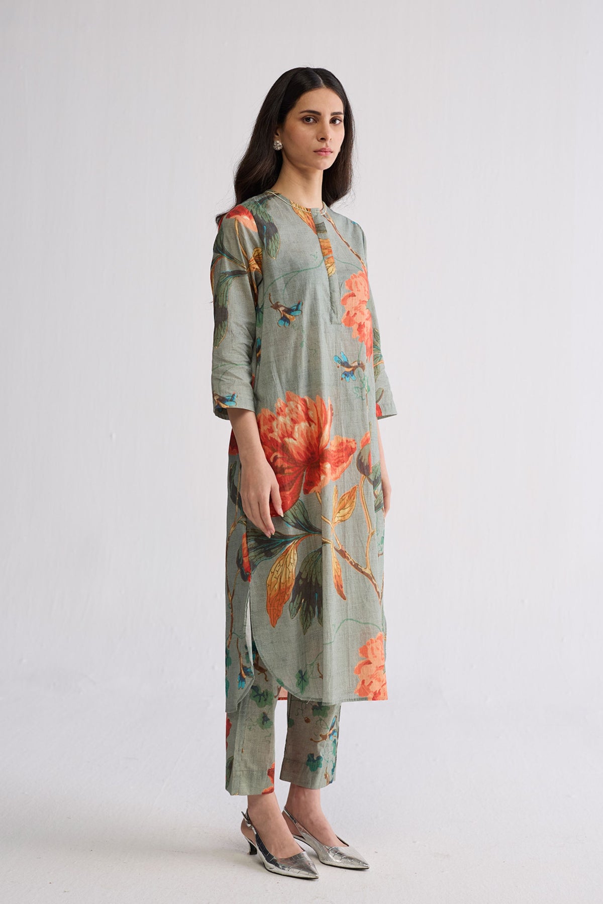 Cabbage Long Kurta Set