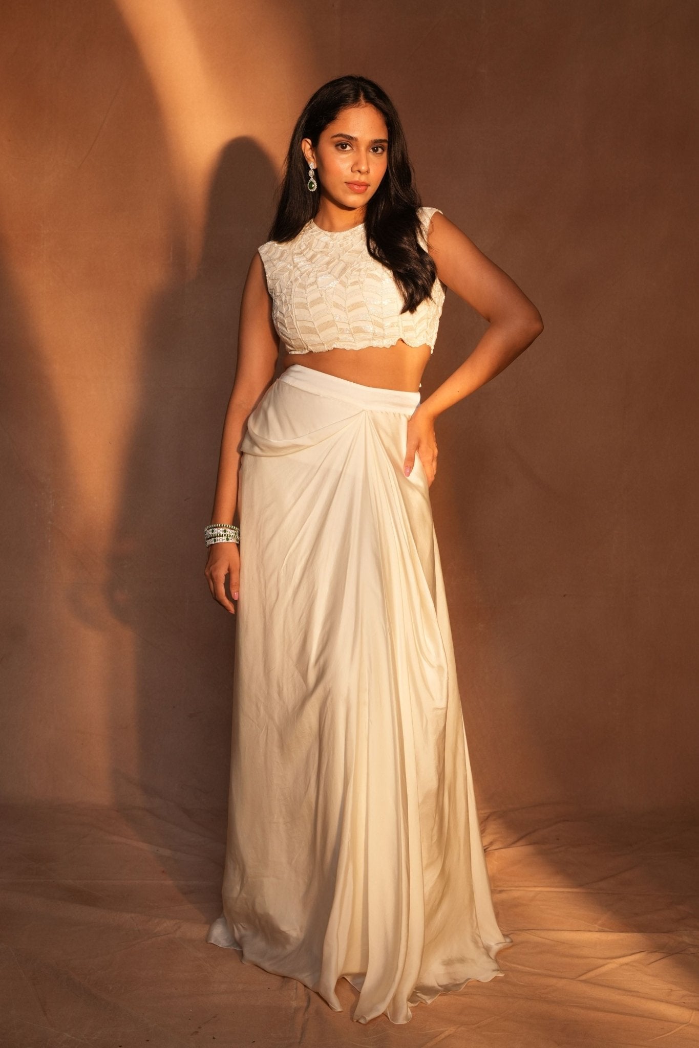 Ivory Skirt Set - Ashutosh Joshi - Elahe