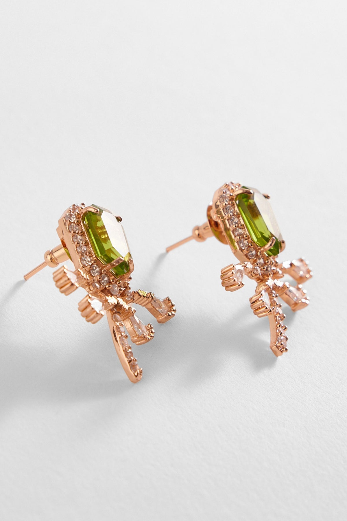 The Faena Mini Stud Earrings in Jade Green