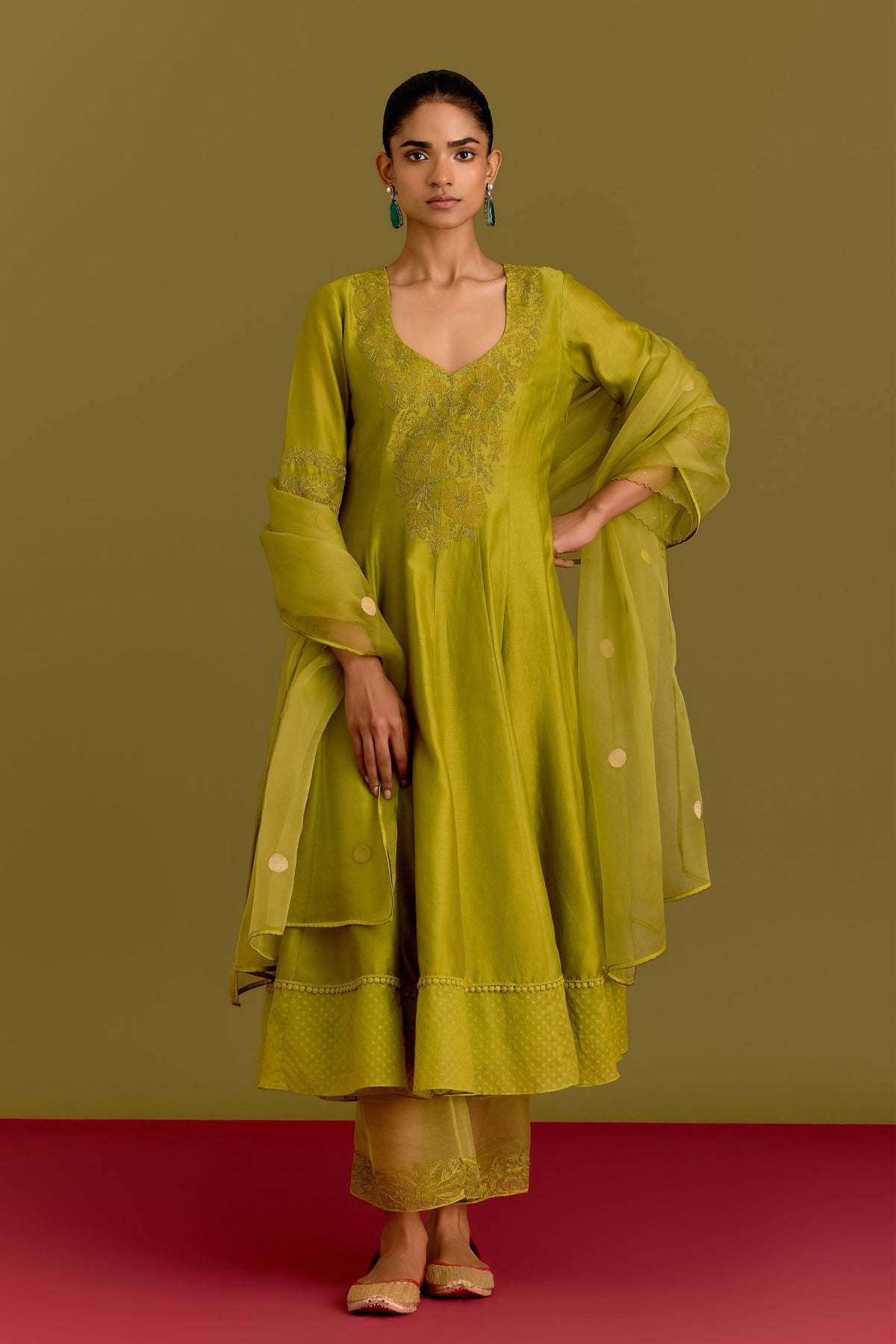 Green Anarkali Set