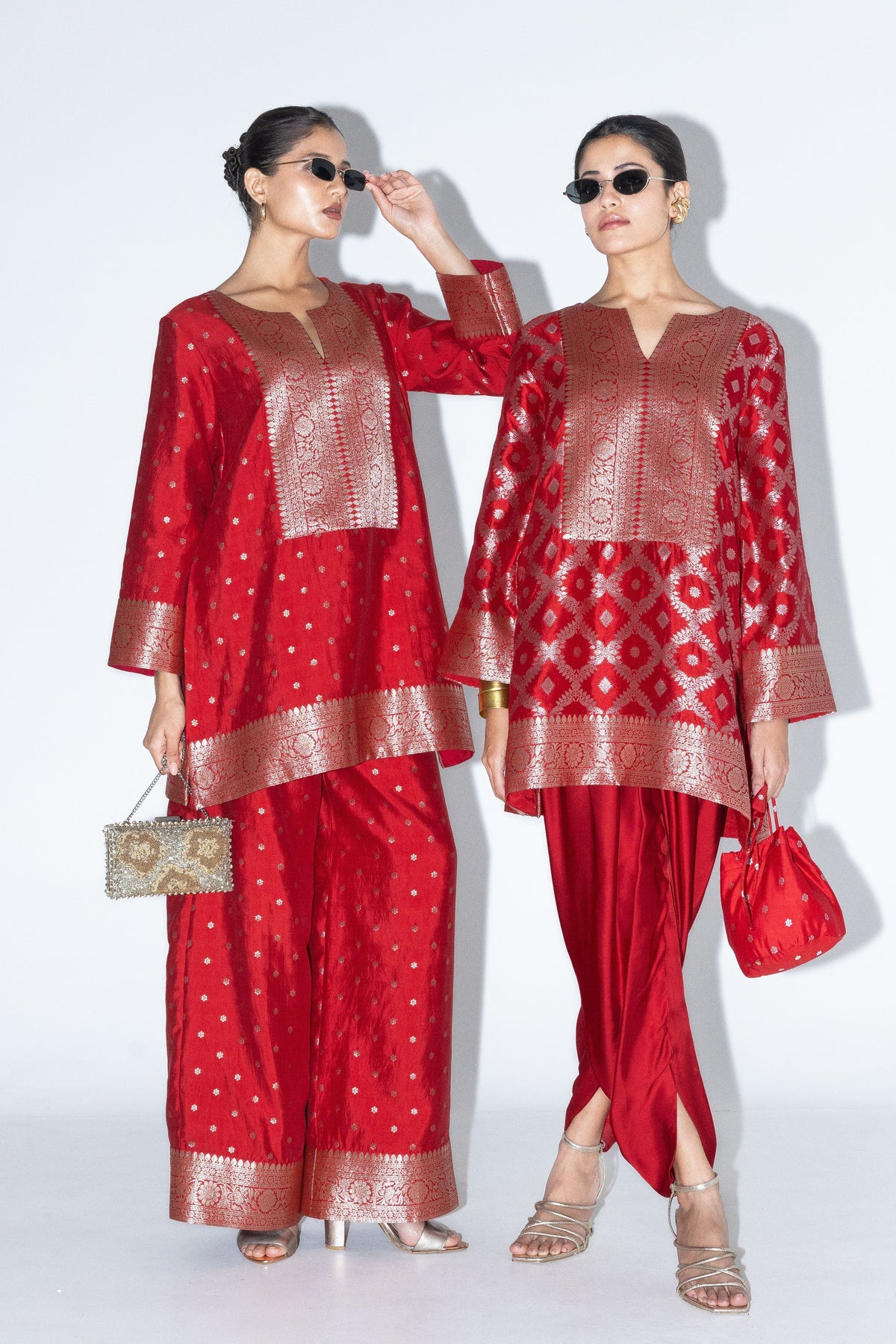 Mehak- Red Butti Tunic Set