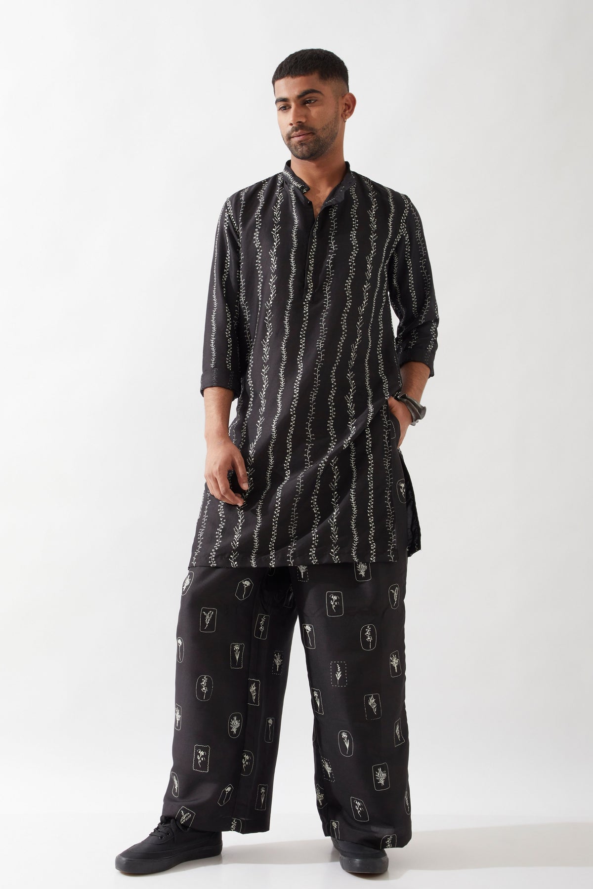 Irvin Vine Black Kurta Set