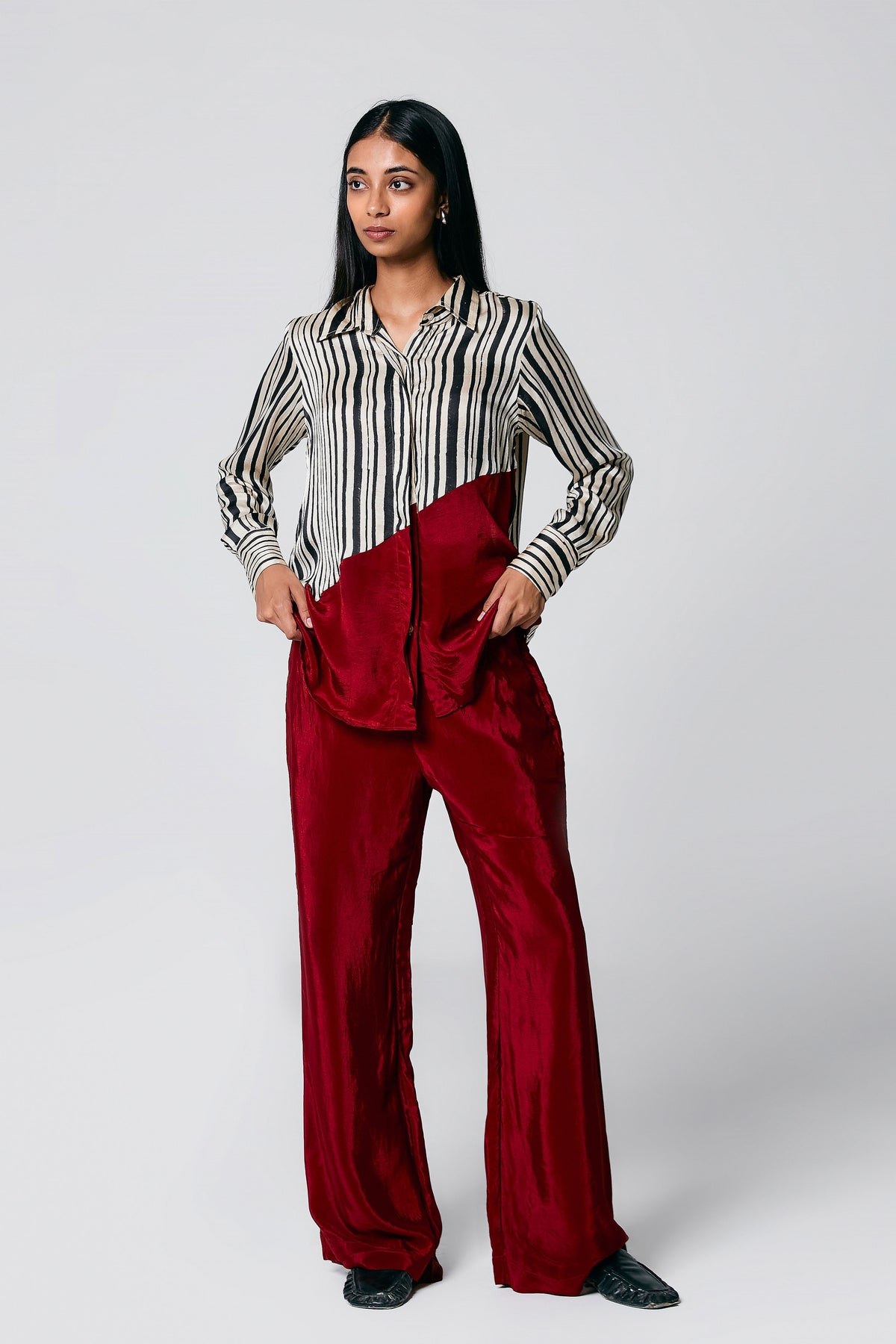 Multicolour Diagonal Stripes Co-ord Set