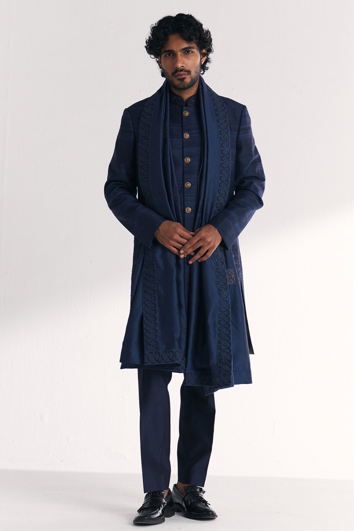 Jauhar Blue Achkan Set