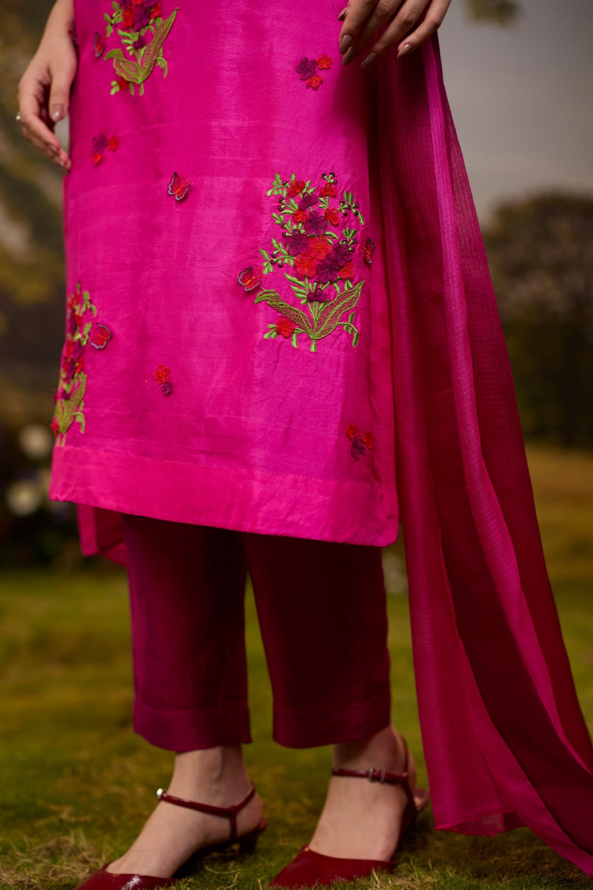 Alive Within Embroidered Pink Kurta Set