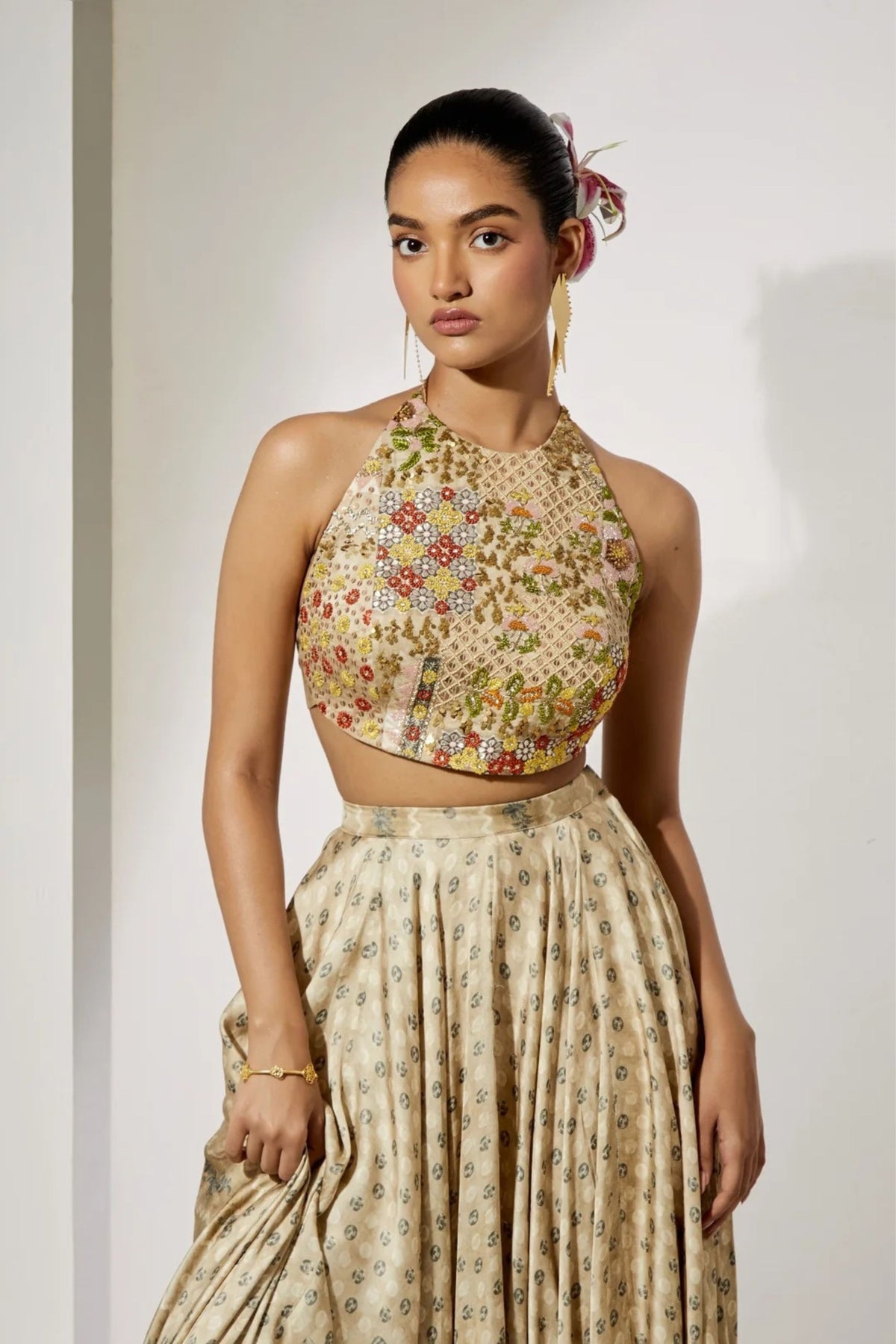 Ivory Bloom Skirt Set