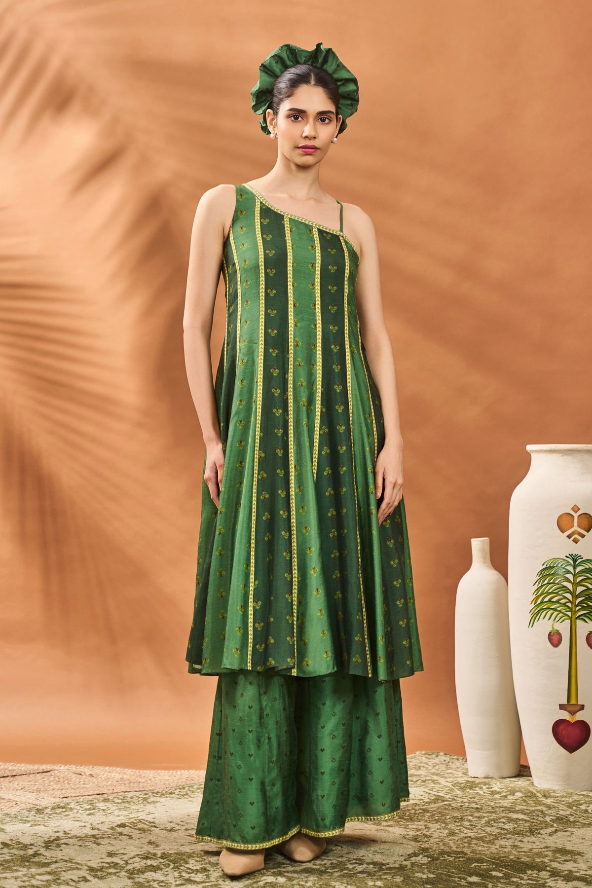 Green Petal Play Anarkali Set