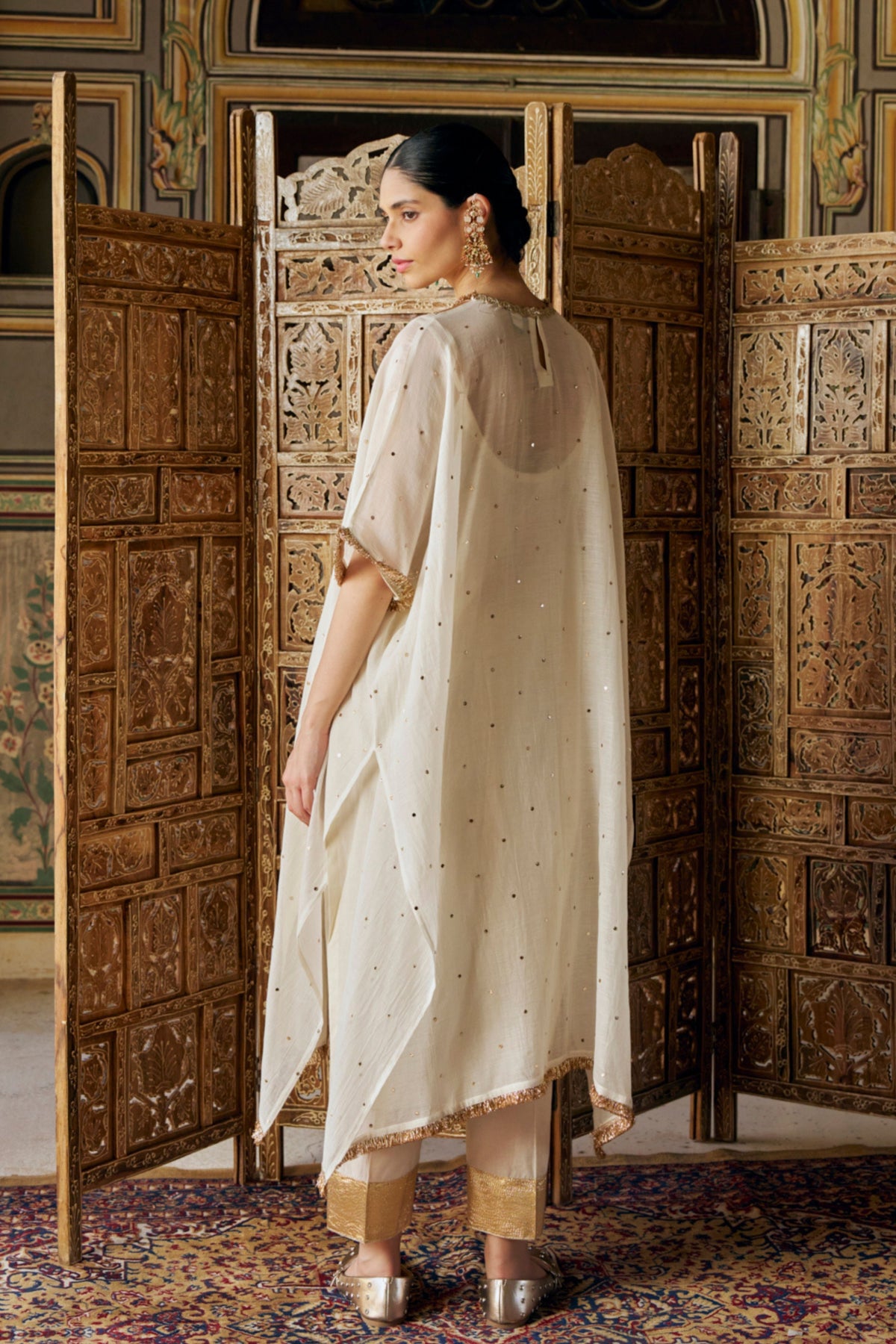 Ivory Glass Kaftan Set
