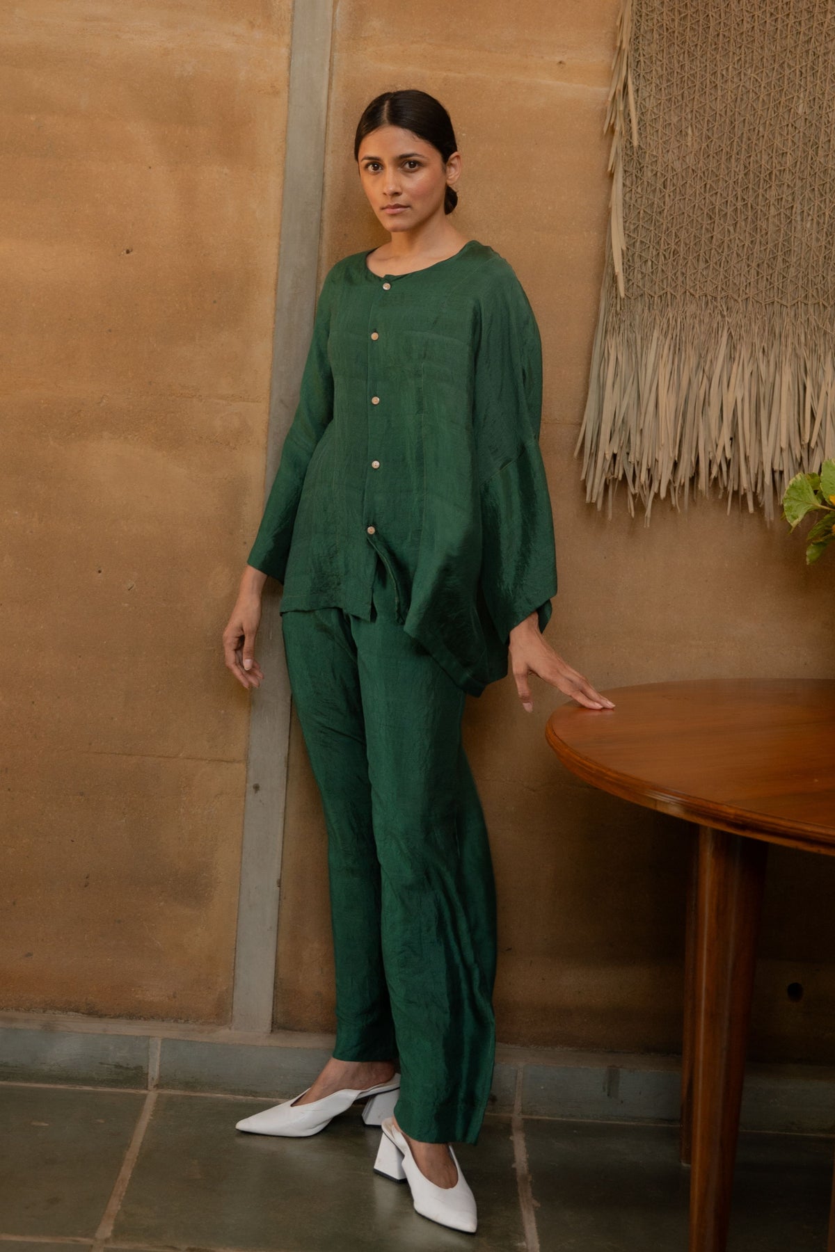 Forest Green Crop Shirt