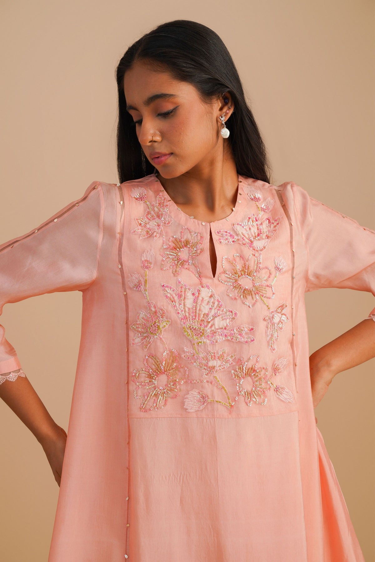 Blush Applique Kurta Set