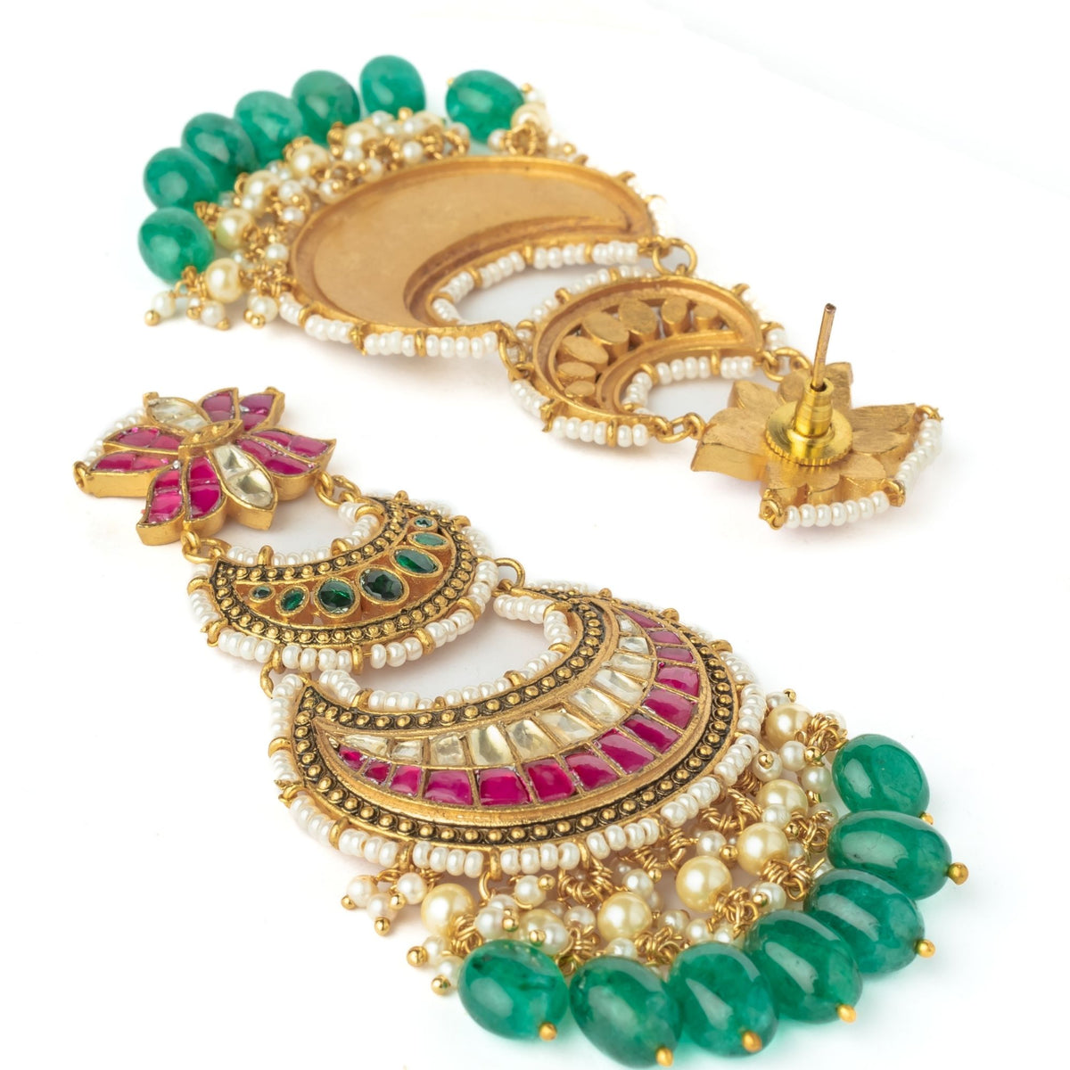 Gold Plated Pink Earrings