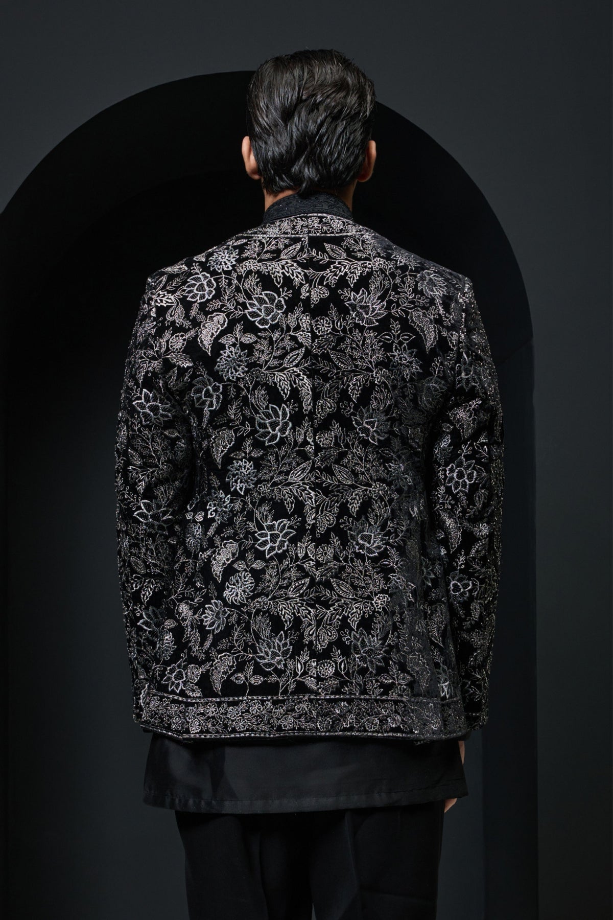 Black Zari Bandhgala Set