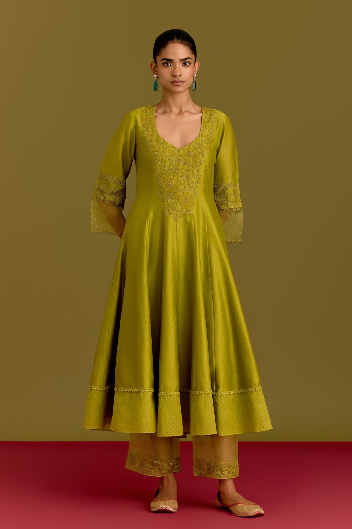 Green Anarkali Set