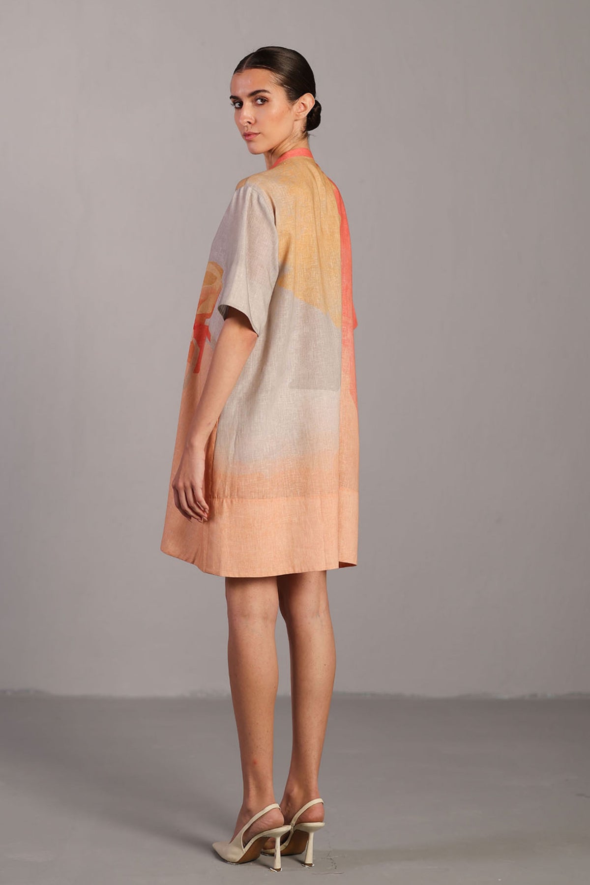 Diffuse Peach Short Dress