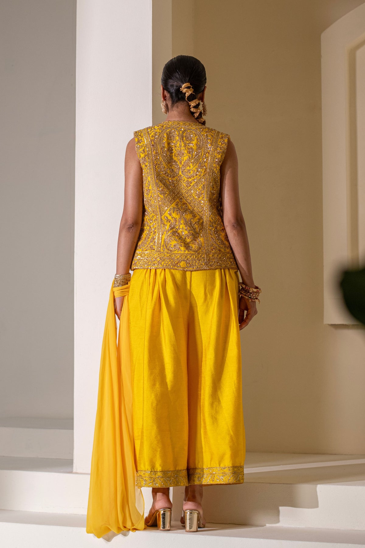 Sunshine Yellow Embellished  Jacket Set