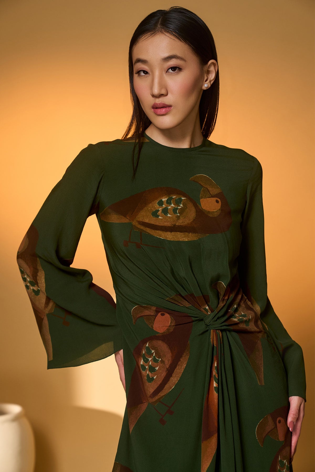 Olive Green Chirpy Dress