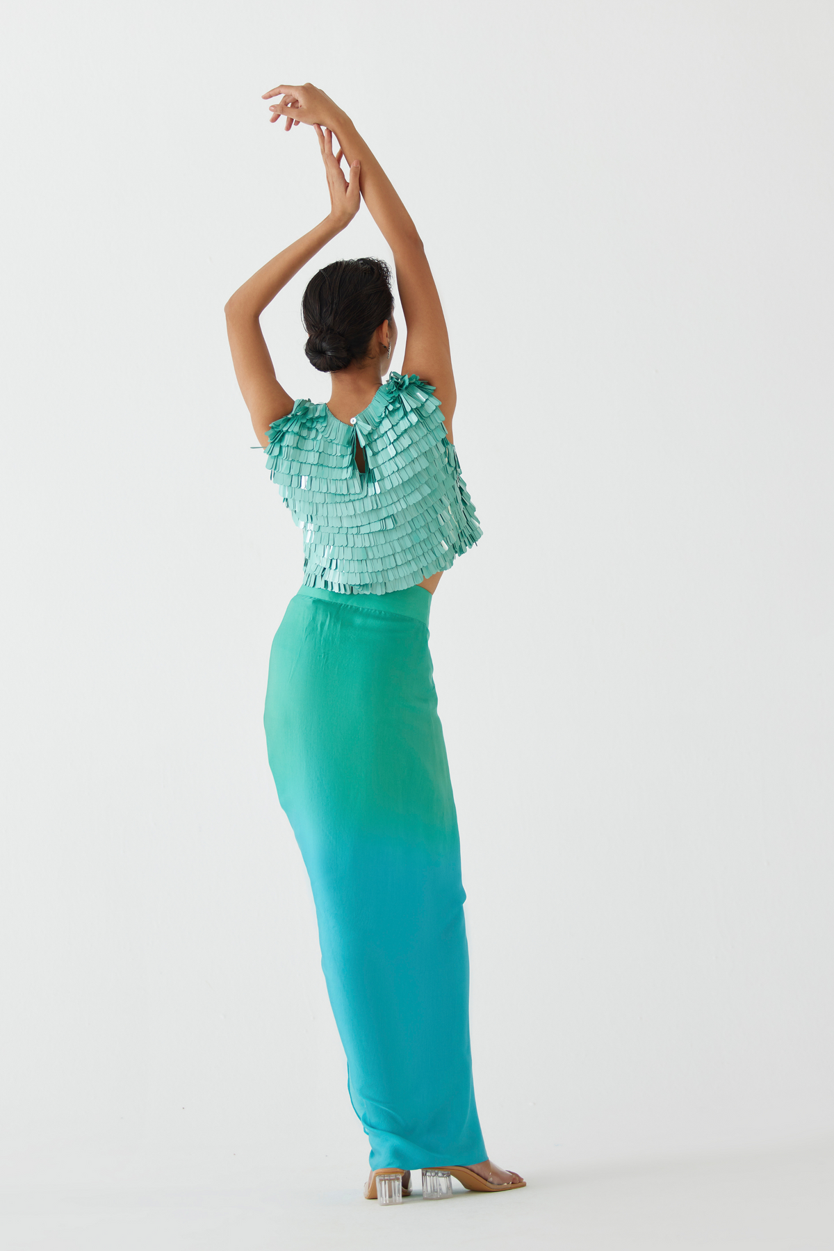 Caspian Blouse &amp; Ombre Draped Skirt