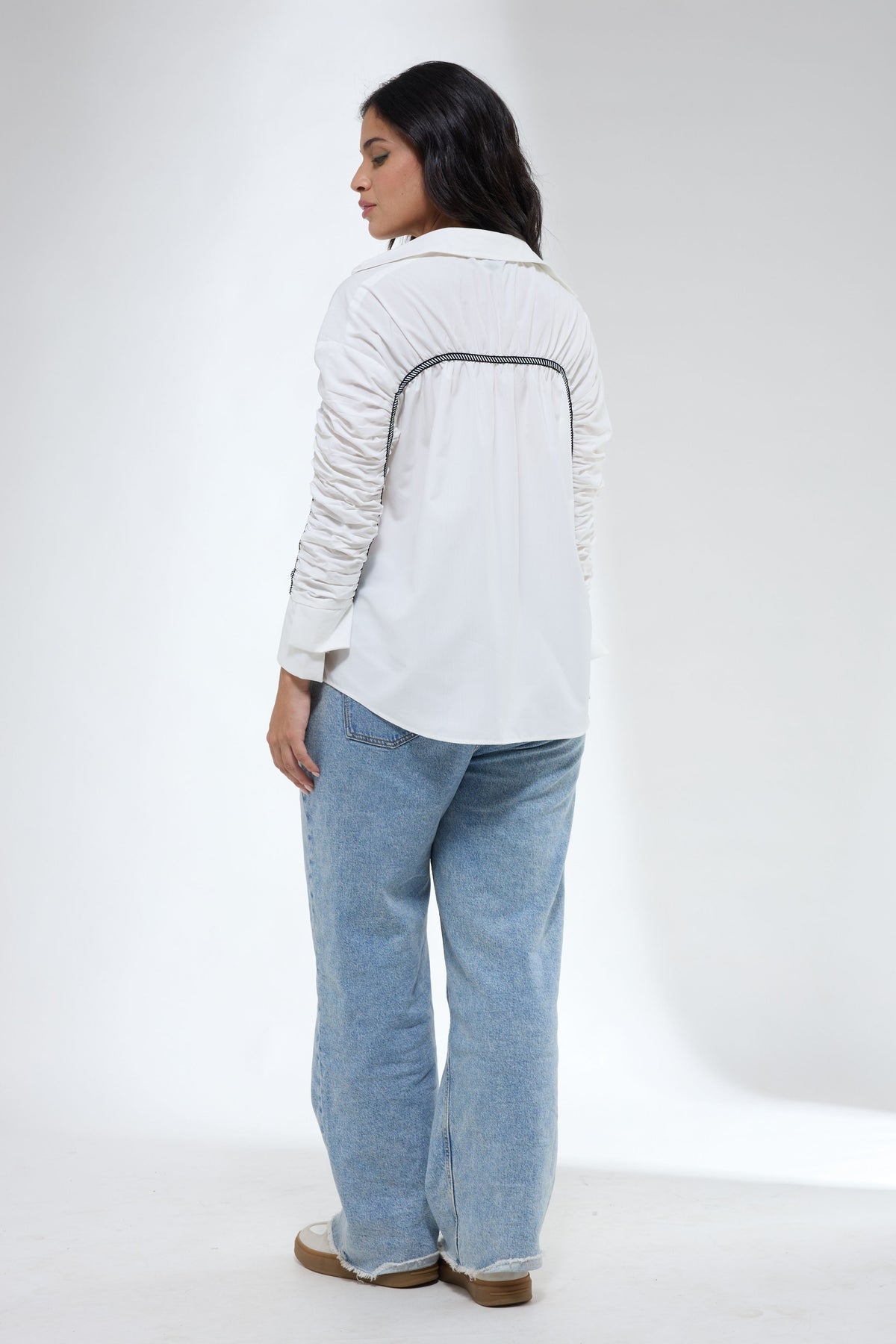 White Gather Shirt