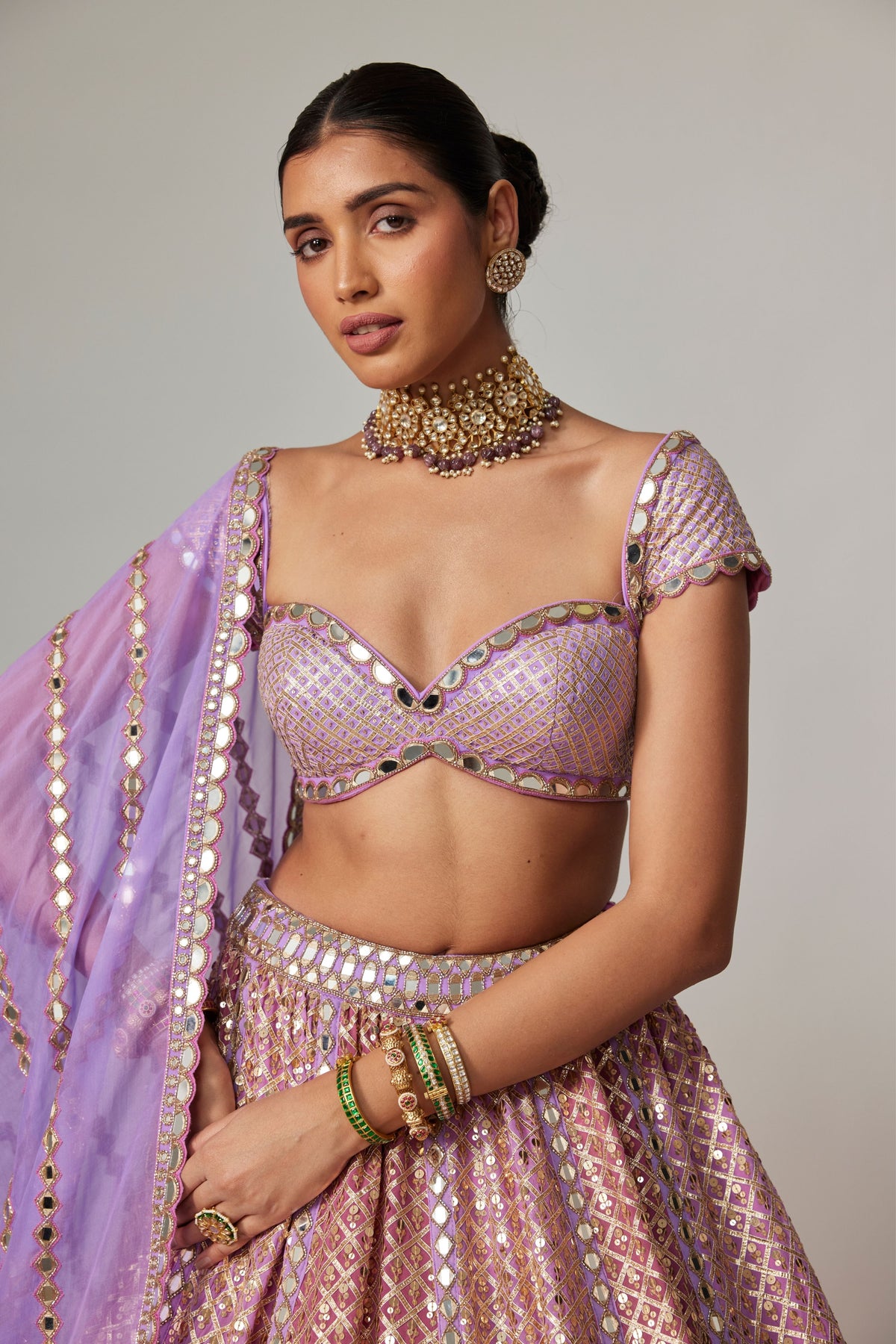 Lilac Gota Multicolor Lehenga Set