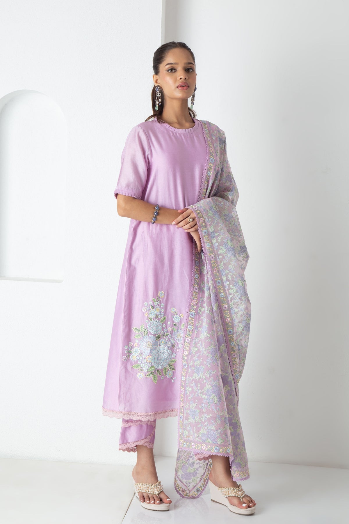 Lavender Orya Kurta Set
