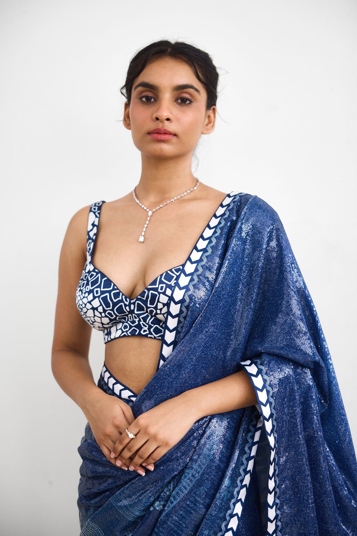 Swirl Sequence Saree Set
