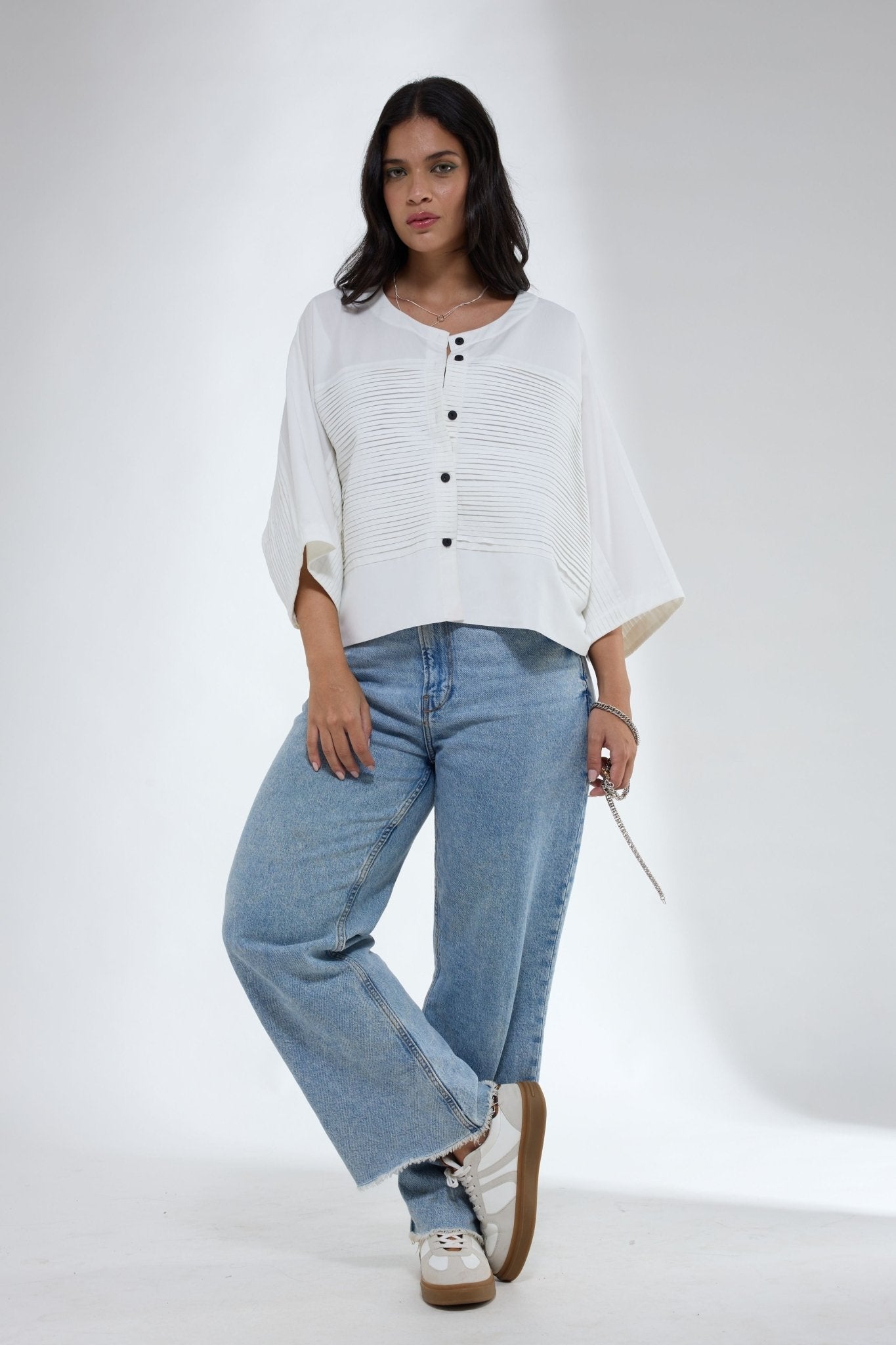 Anti Fit Short Pintuck Shirt - Krati Jain - Elahe