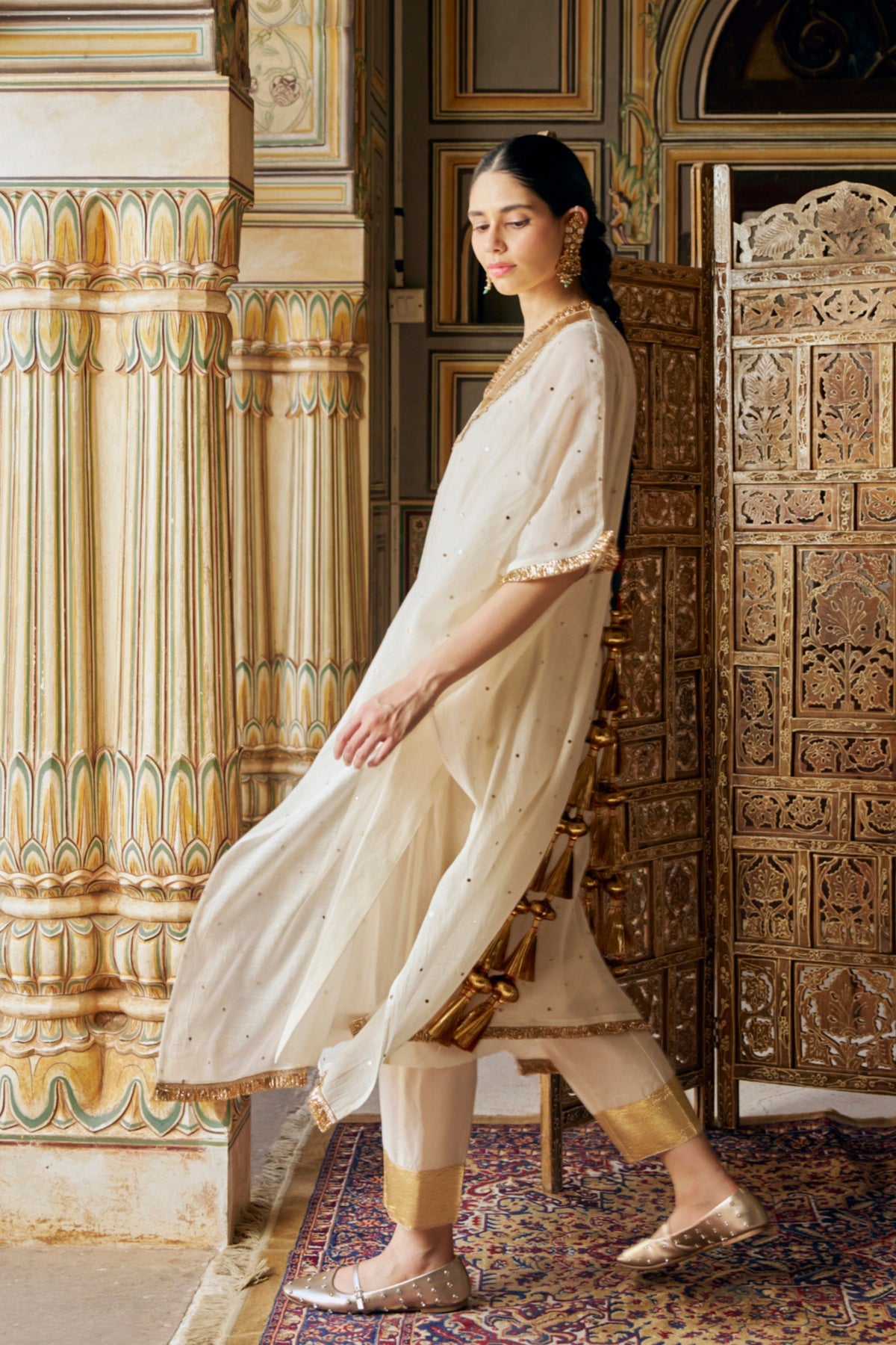 Ivory Glass Kaftan Set
