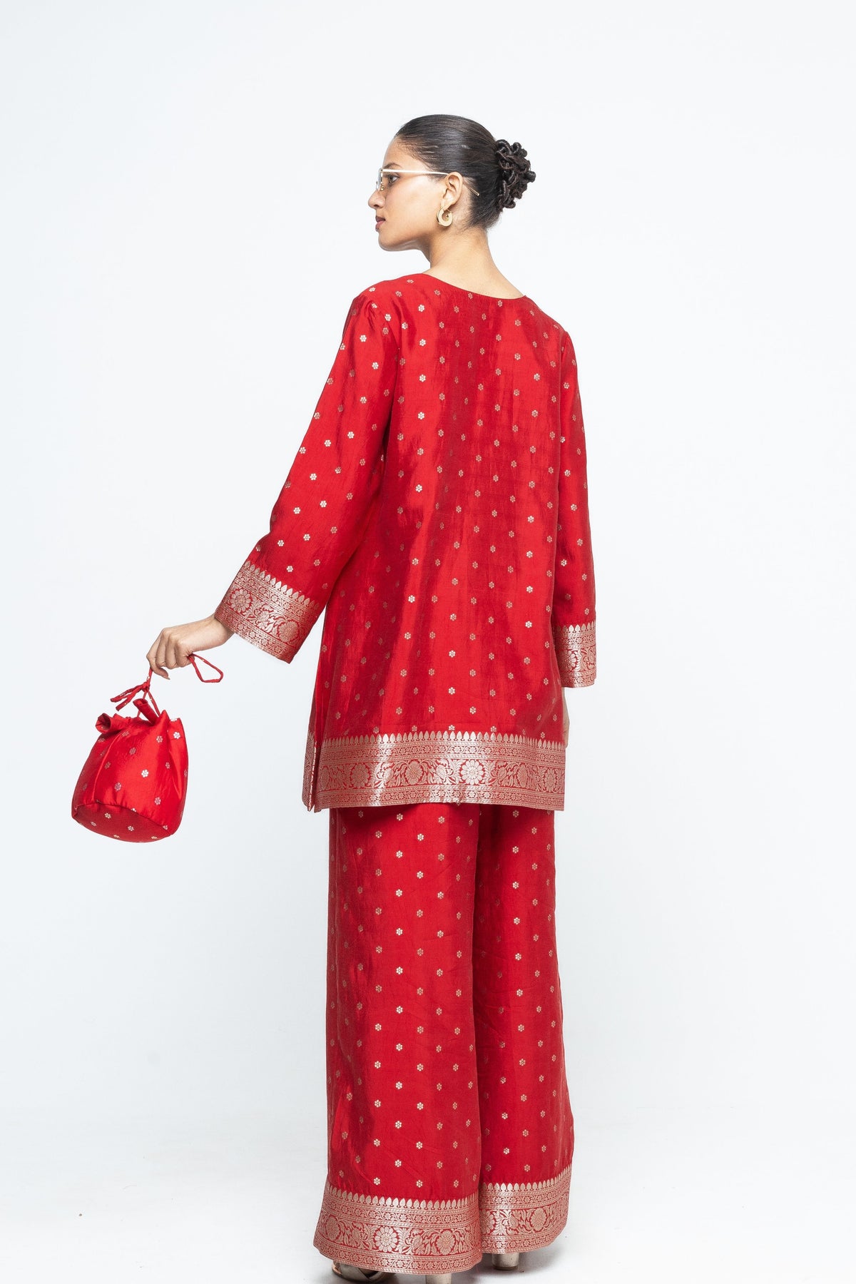 Mehak- Red Butti Tunic Set