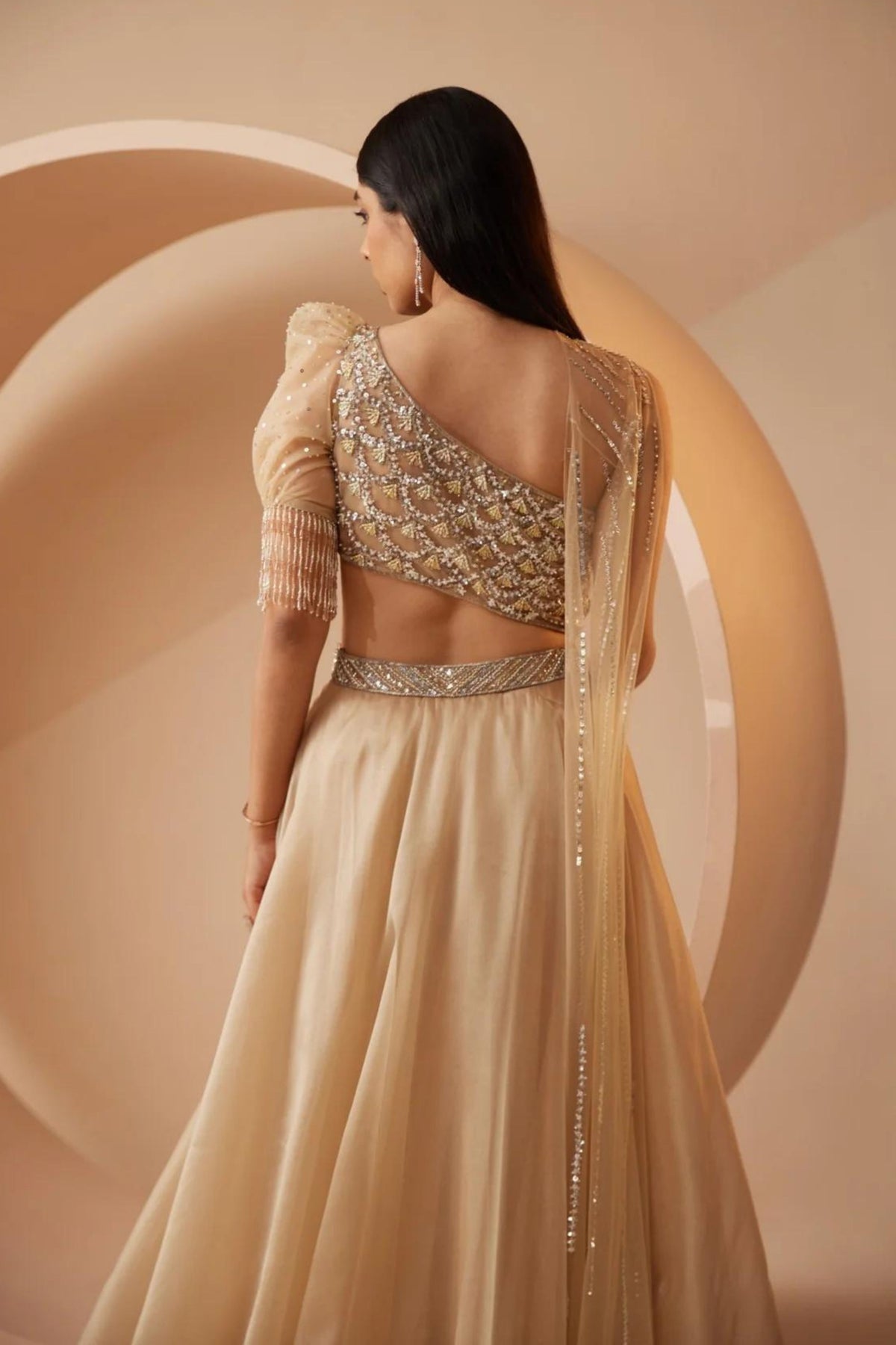 Abira Gold Lehenga Set