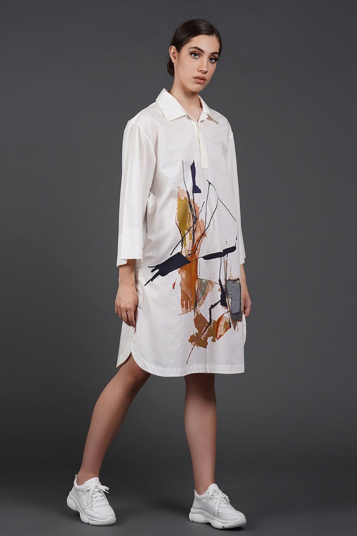 Offwhite Abstract Digtal Print Tunic