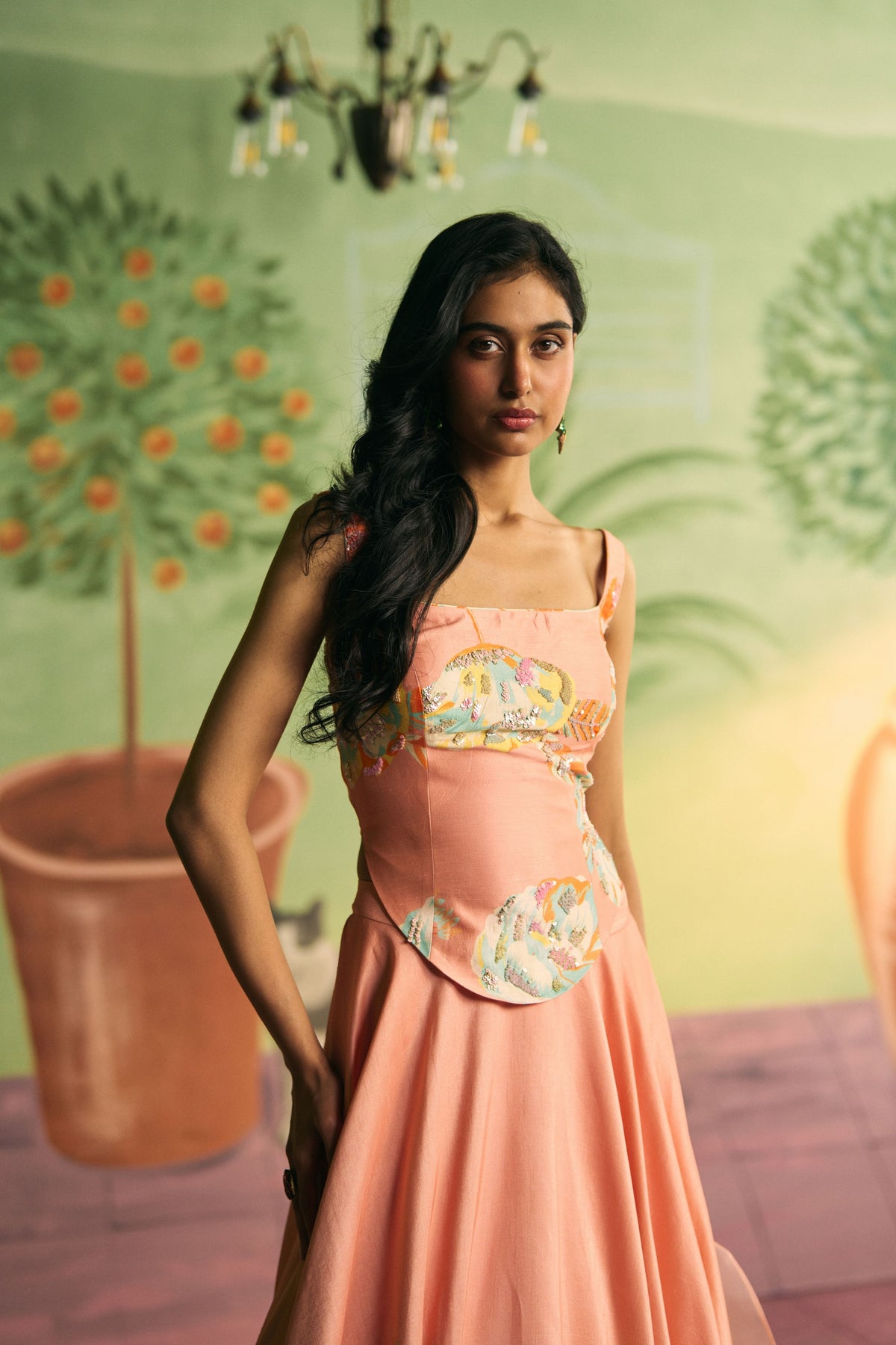 Apricot Bloom Lehenga Set