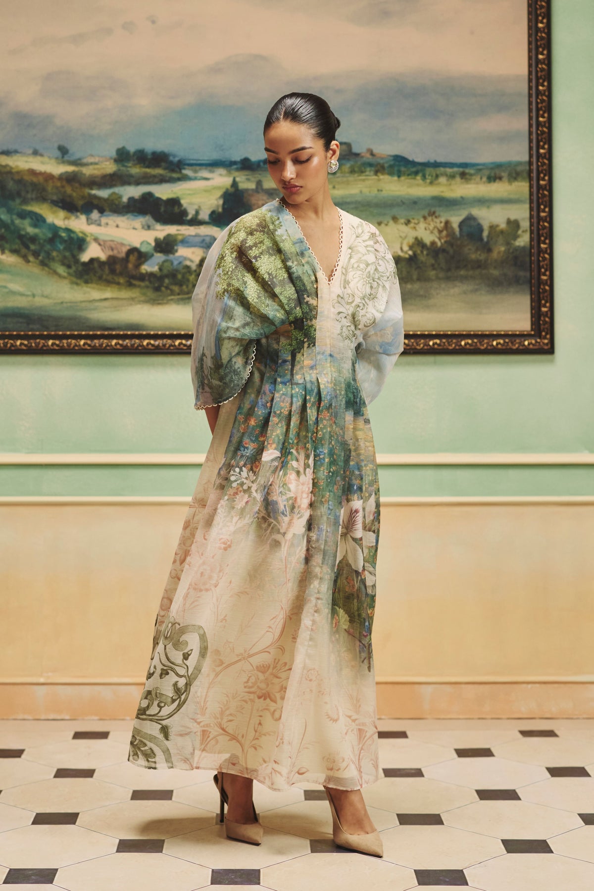 Vienna Sylvara Pleated Dress