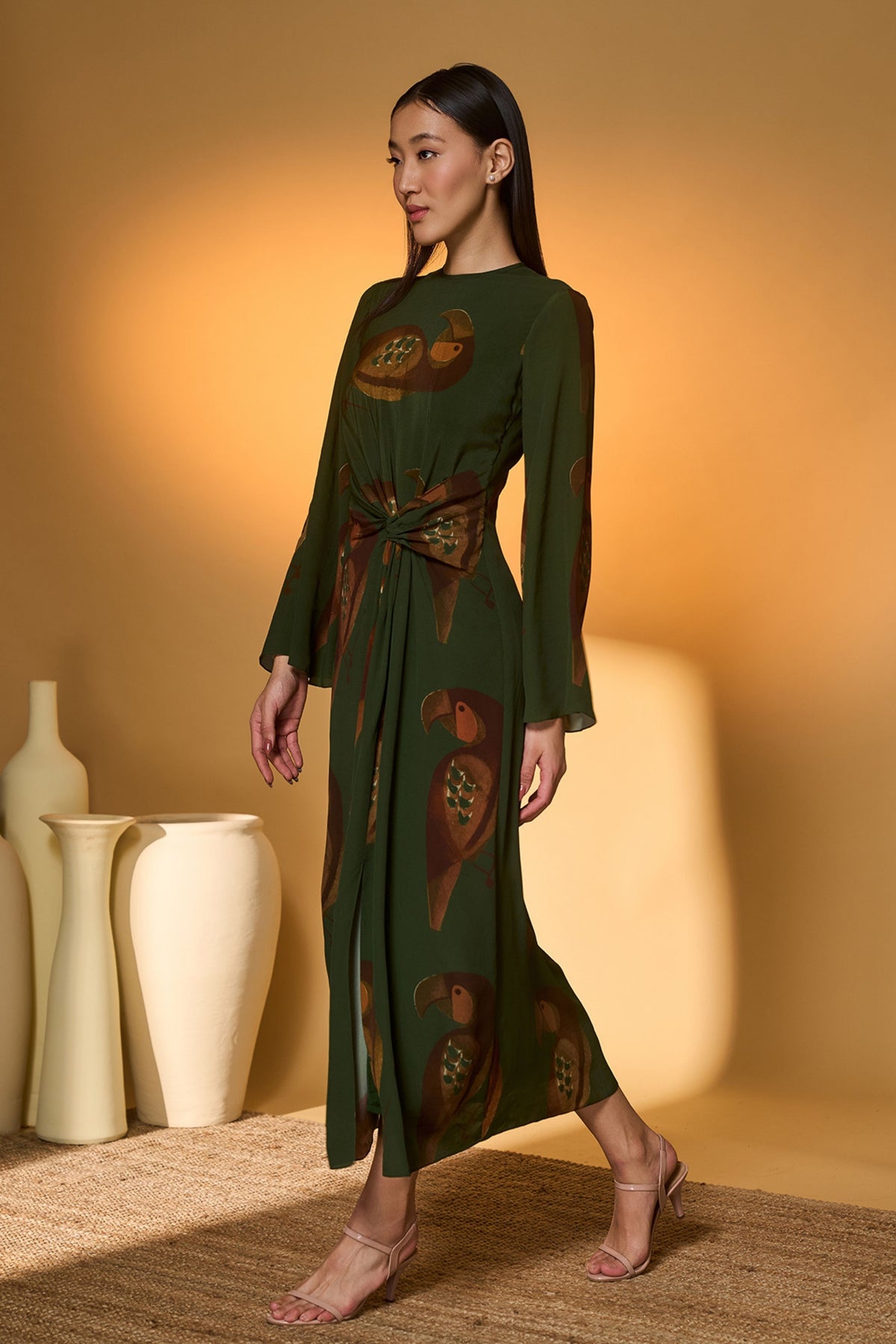 Olive Green Chirpy Dress