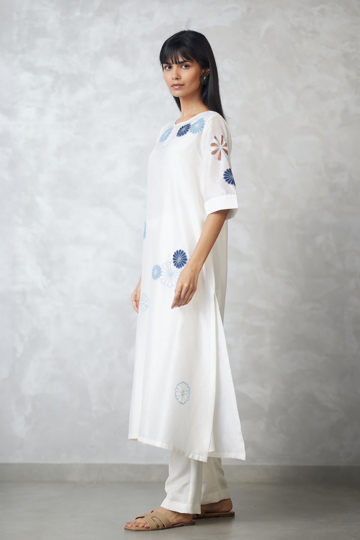Straight Cut Ivory Kurta Set