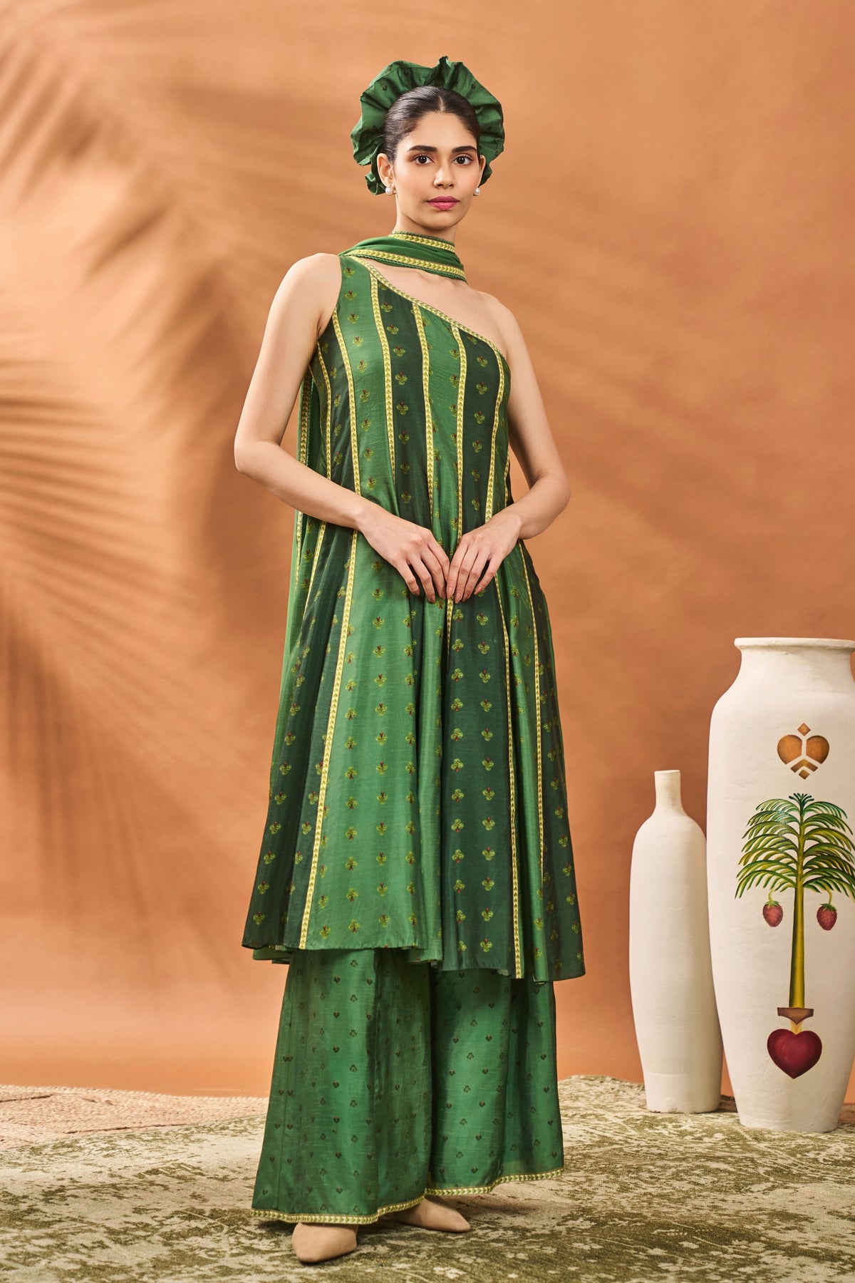 Green Petal Play Anarkali Set