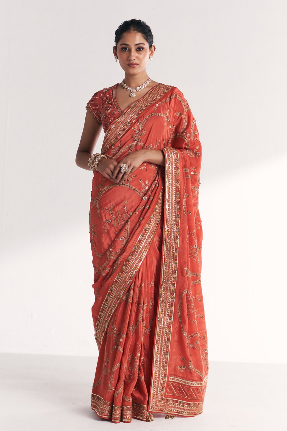 Khwab Tangerine Saree