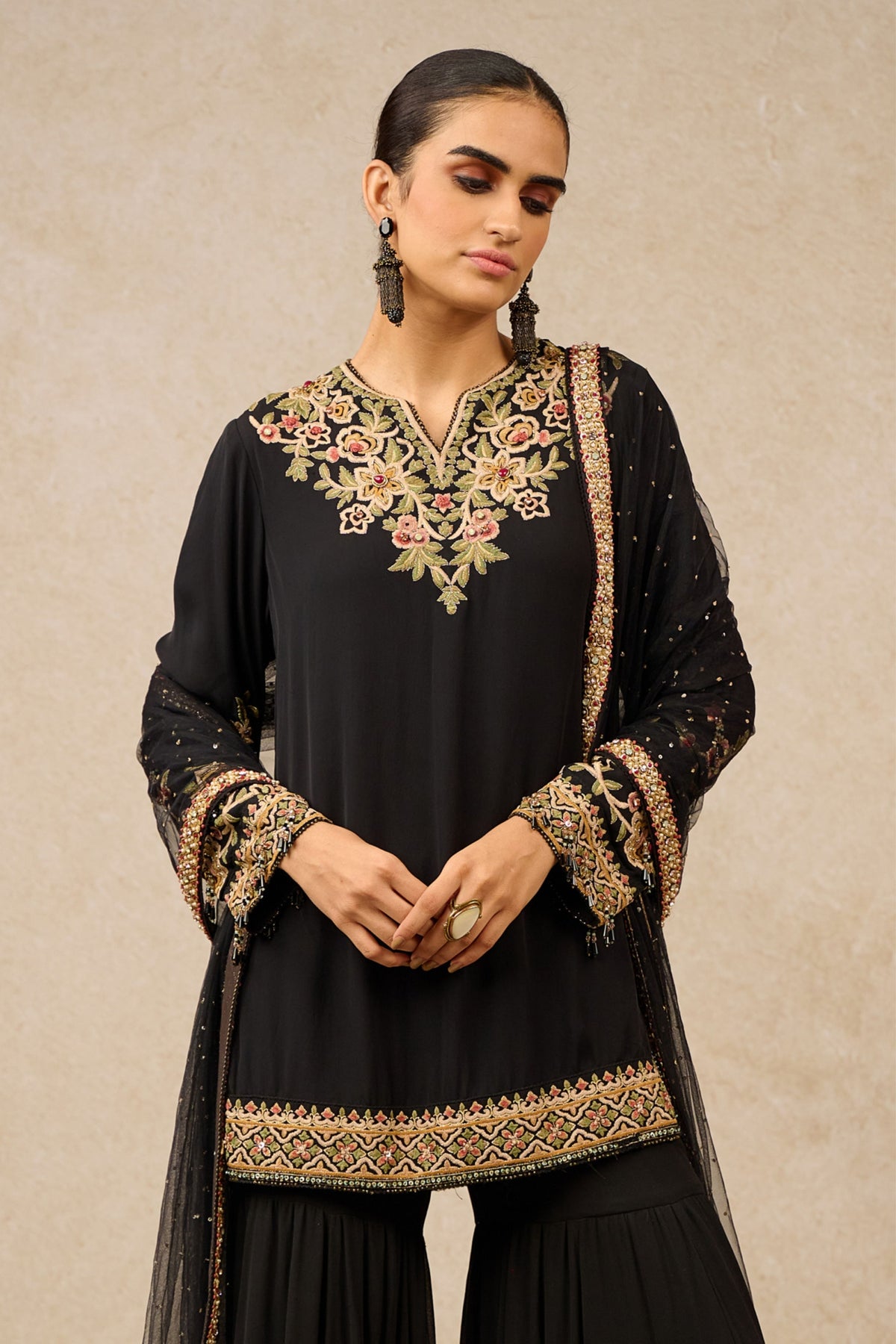 Black Georgette Sharara
