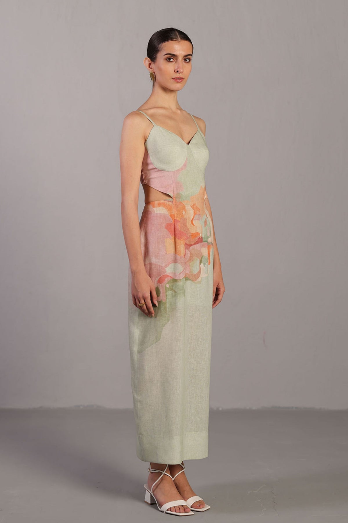 Diffuse Pink and Green Dress