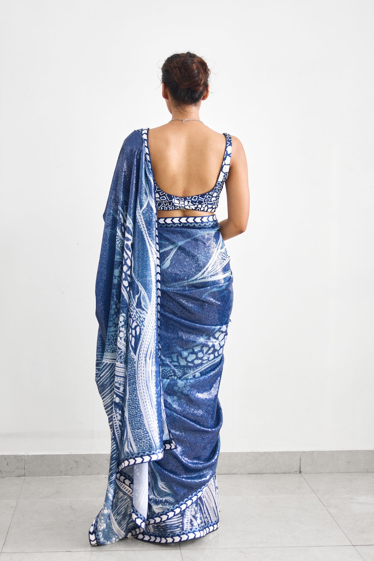 Swirl Sequence Saree Set