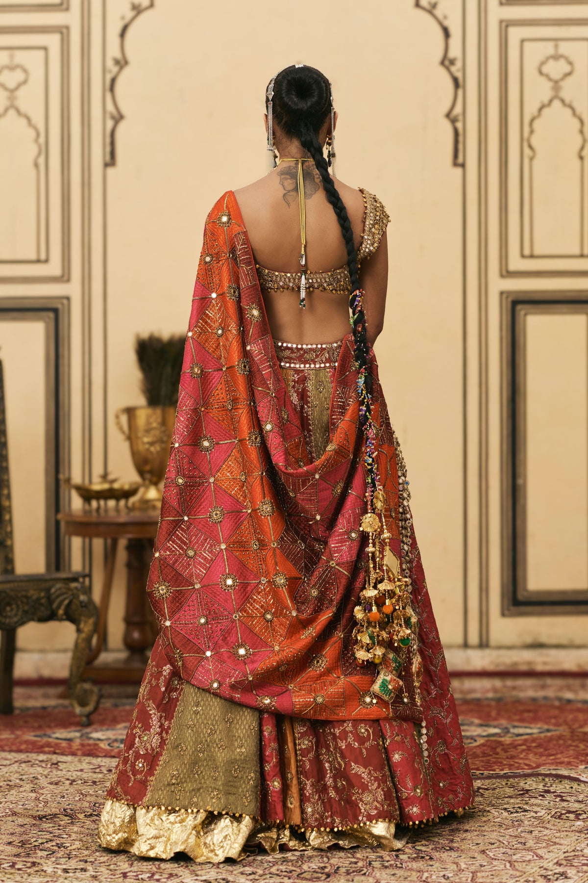 Chitrali Phulkari Lehenga Set
