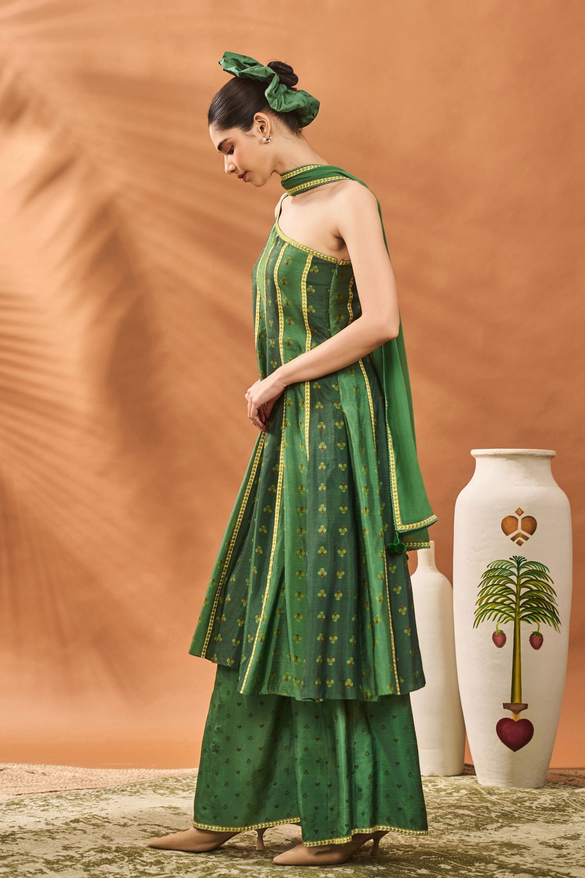 Green Petal Play Anarkali Set