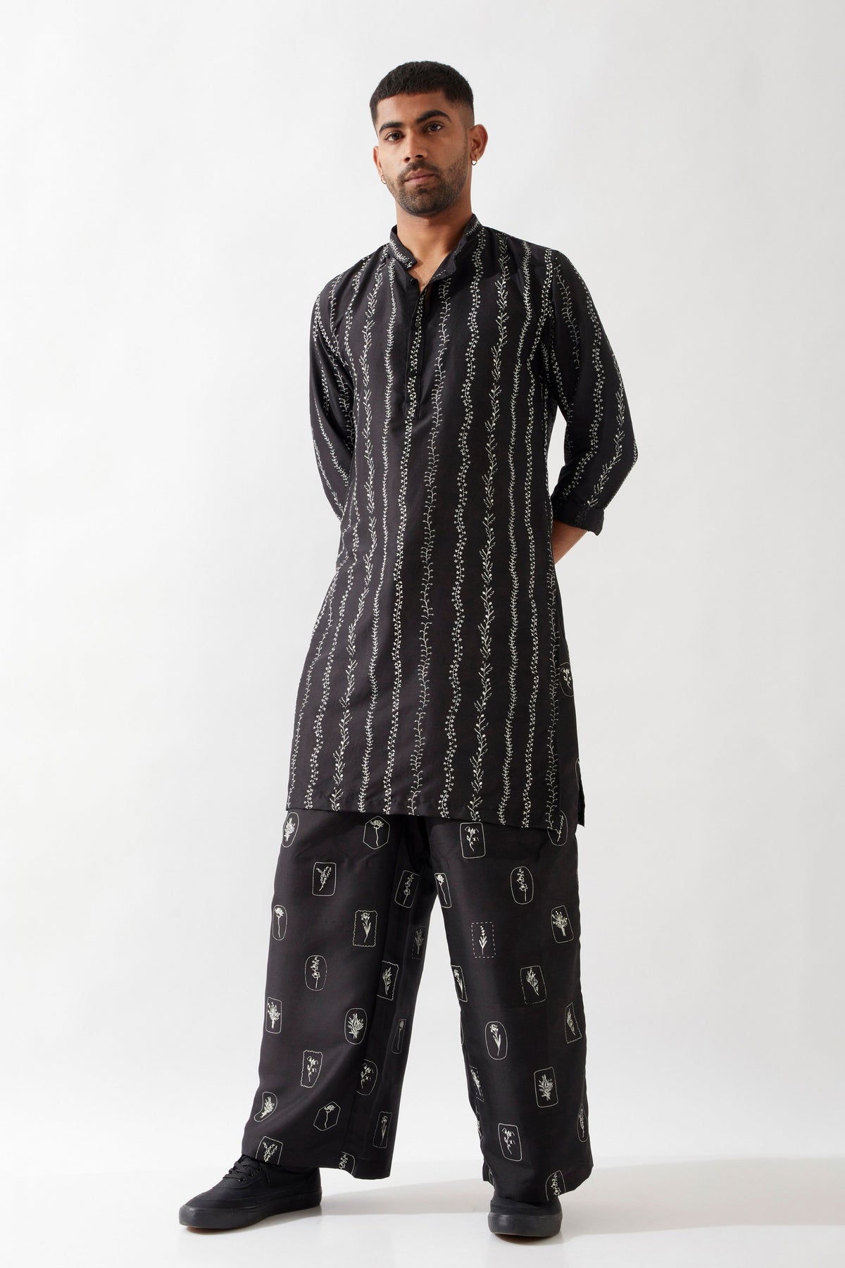 Irvin Vine Black Kurta Set