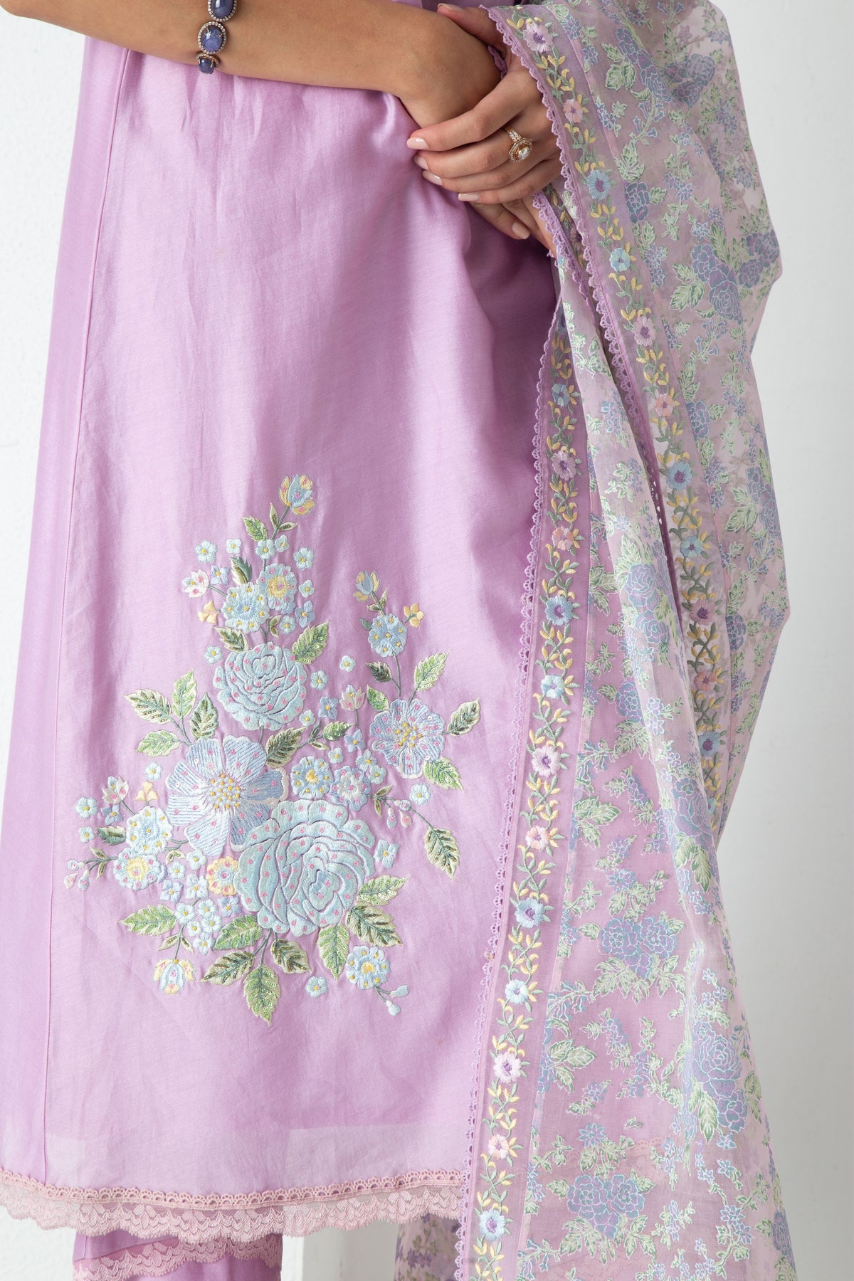 Lavender Orya Kurta Set