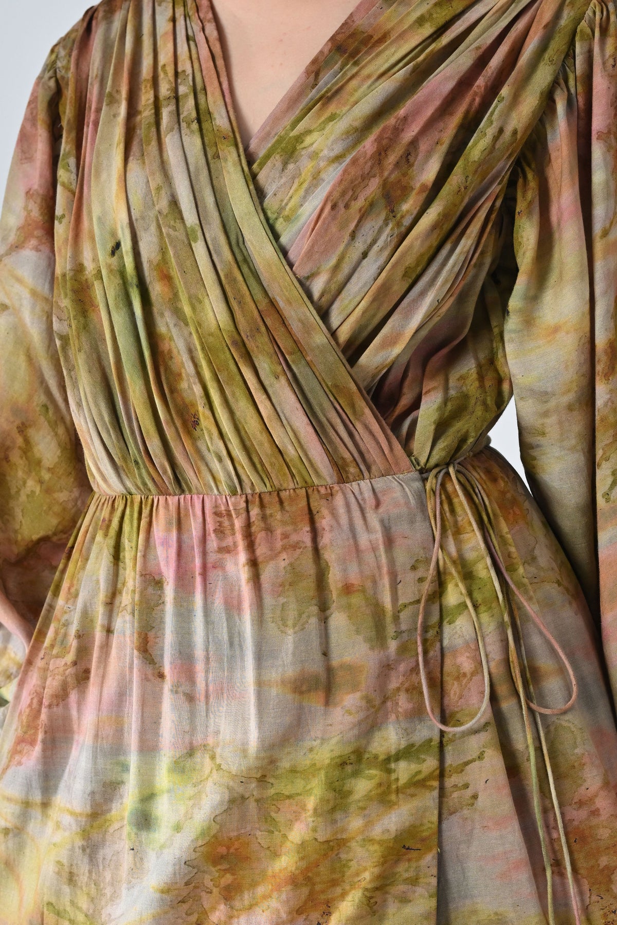 Verdant Wrap Tiered Dress