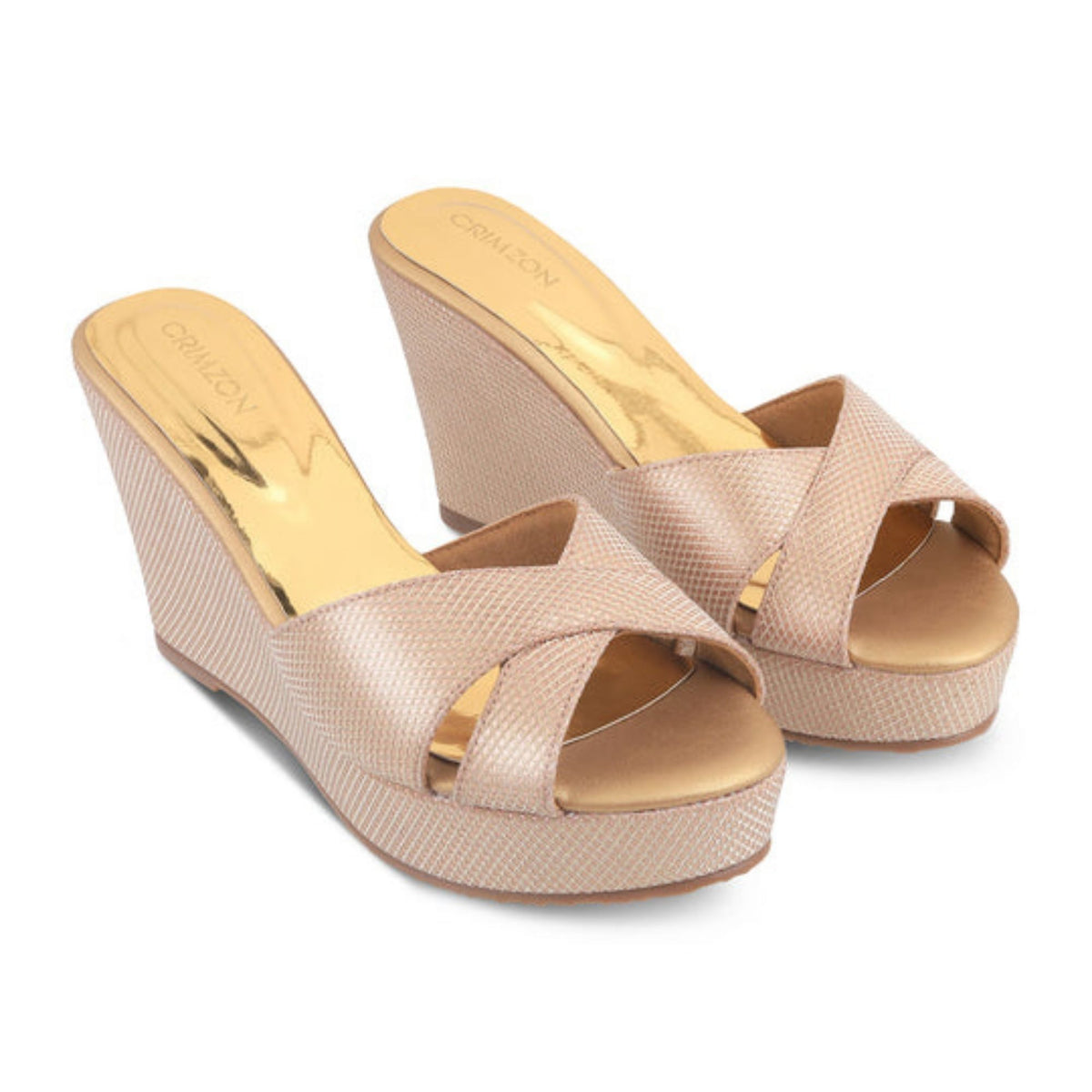 Aiyana Antique Gold Wedges