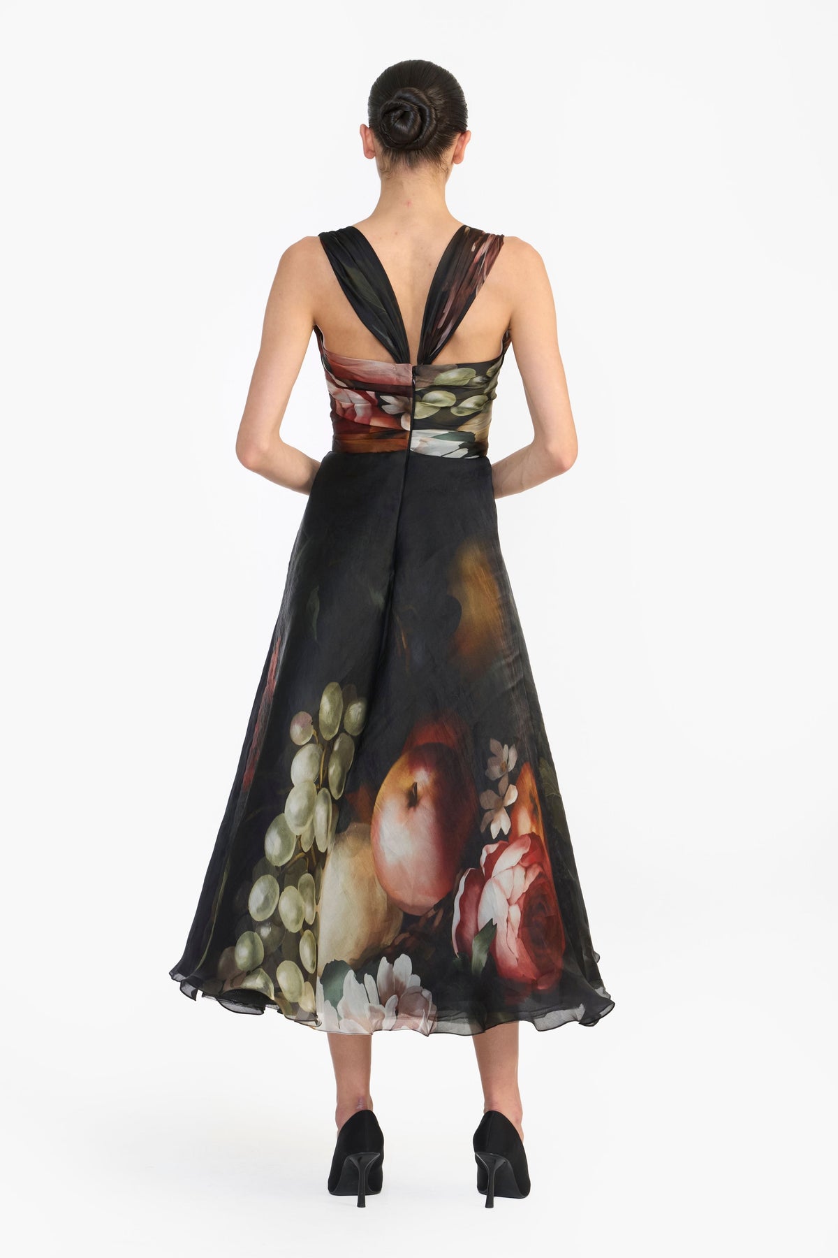 Draped Bustier Flat Midi