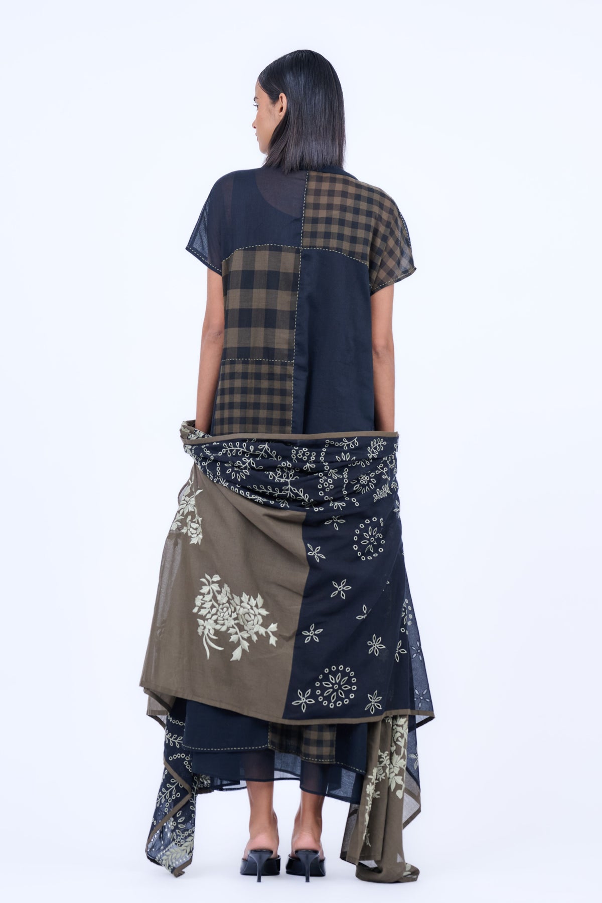 Black &amp; Khaki Cutwork Cape