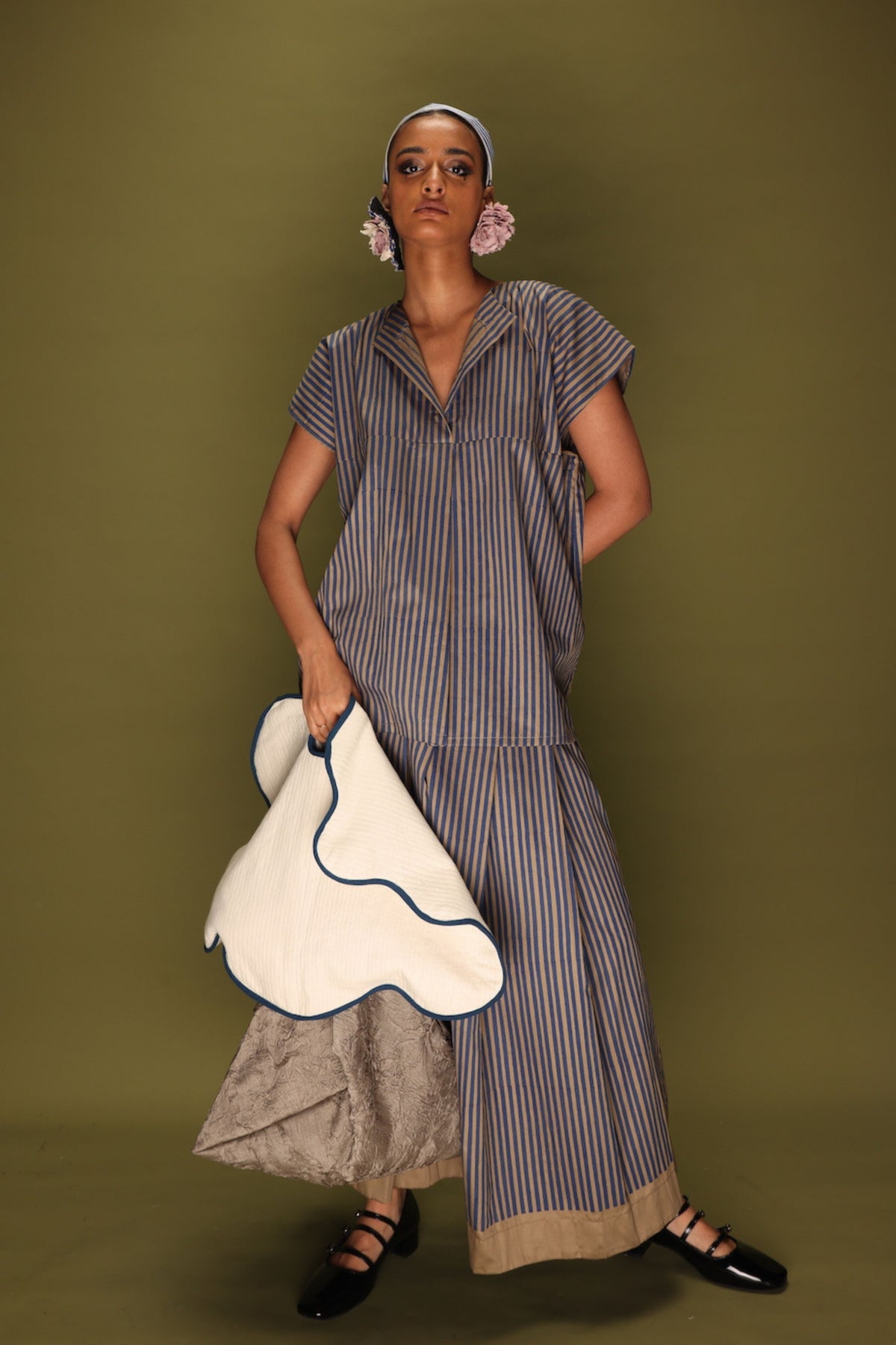 Blue and Beige Gale Skirt