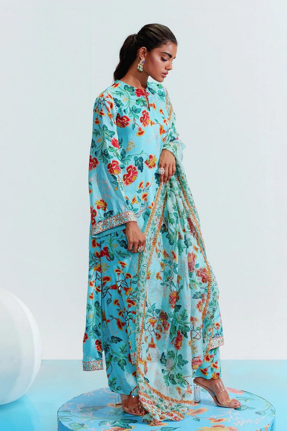 Tahira Blue Embroidered Kurta Set